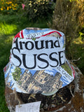 Vintage Tea Towel Upcycled Bucket Hat - Around Sussex