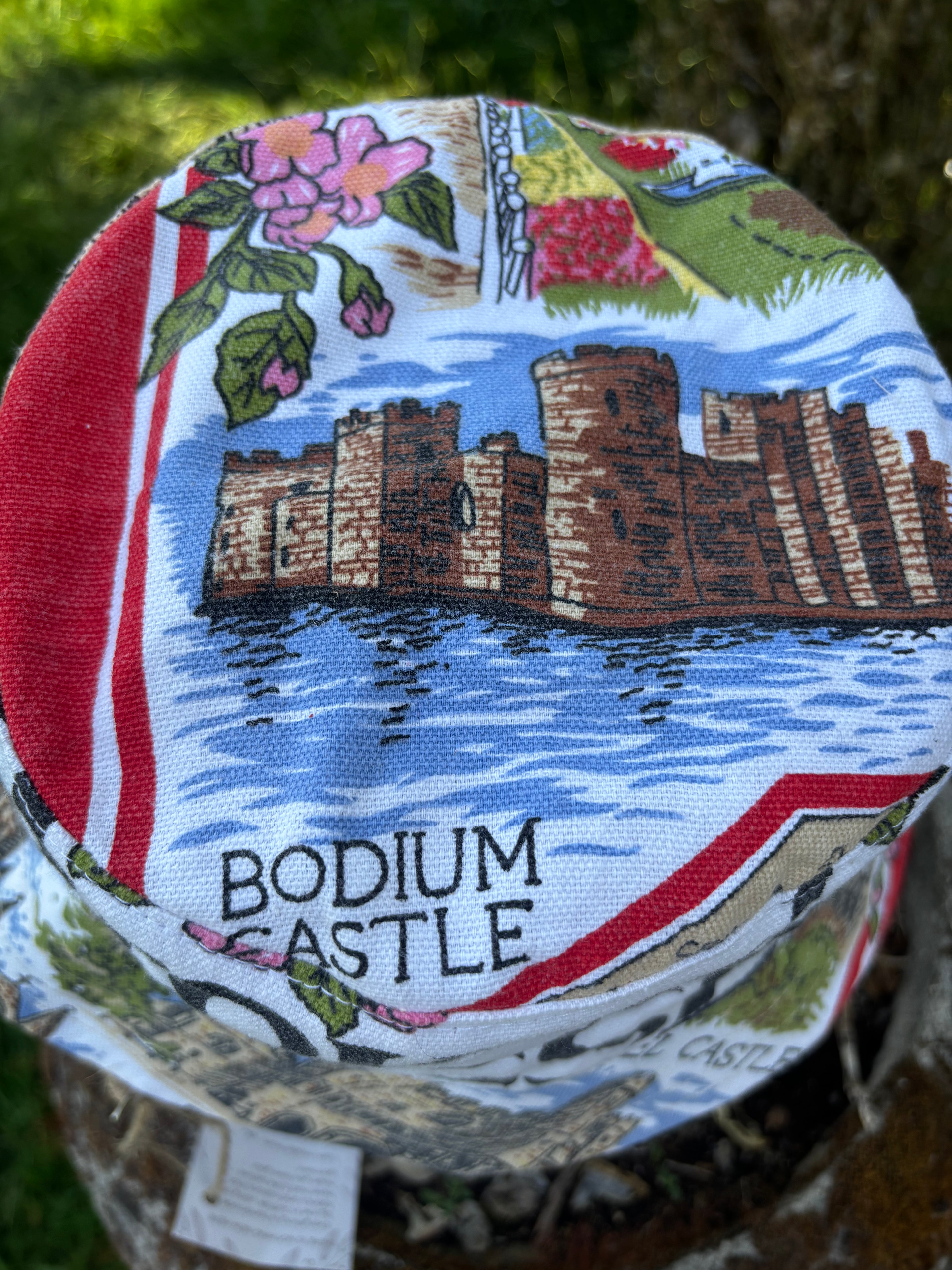 Vintage Tea Towel Upcycled Bucket Hat - Around Sussex