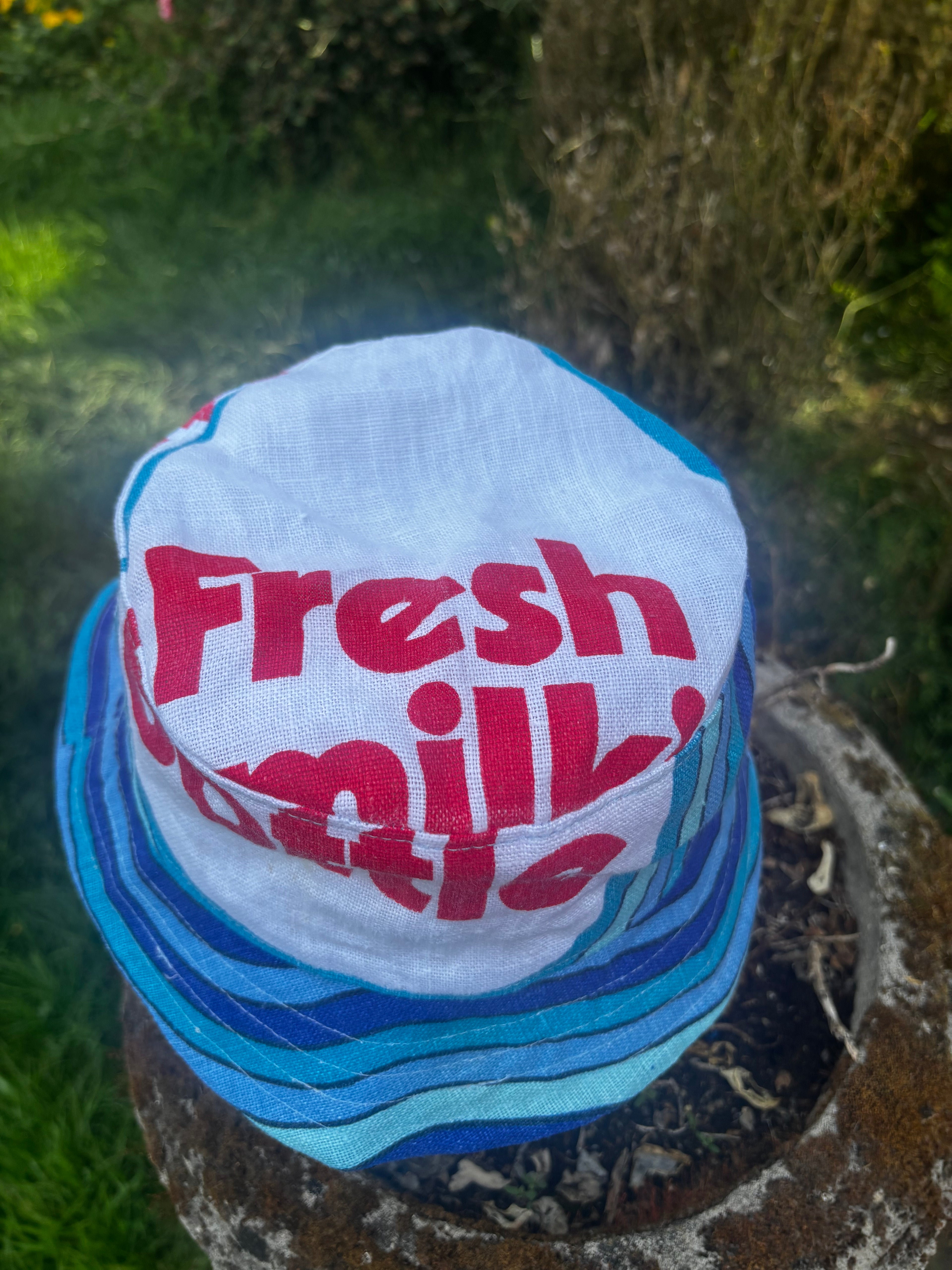 Vintage Tea Towel Gotta Lotta Bottle Bucket Hat