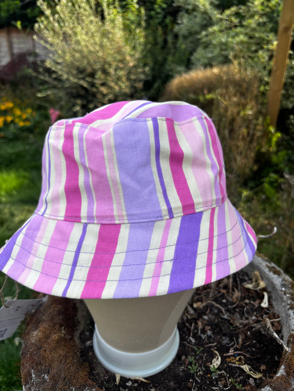 Vintage Upcycled Bucket Hat - 2001 Harlequin Fabric