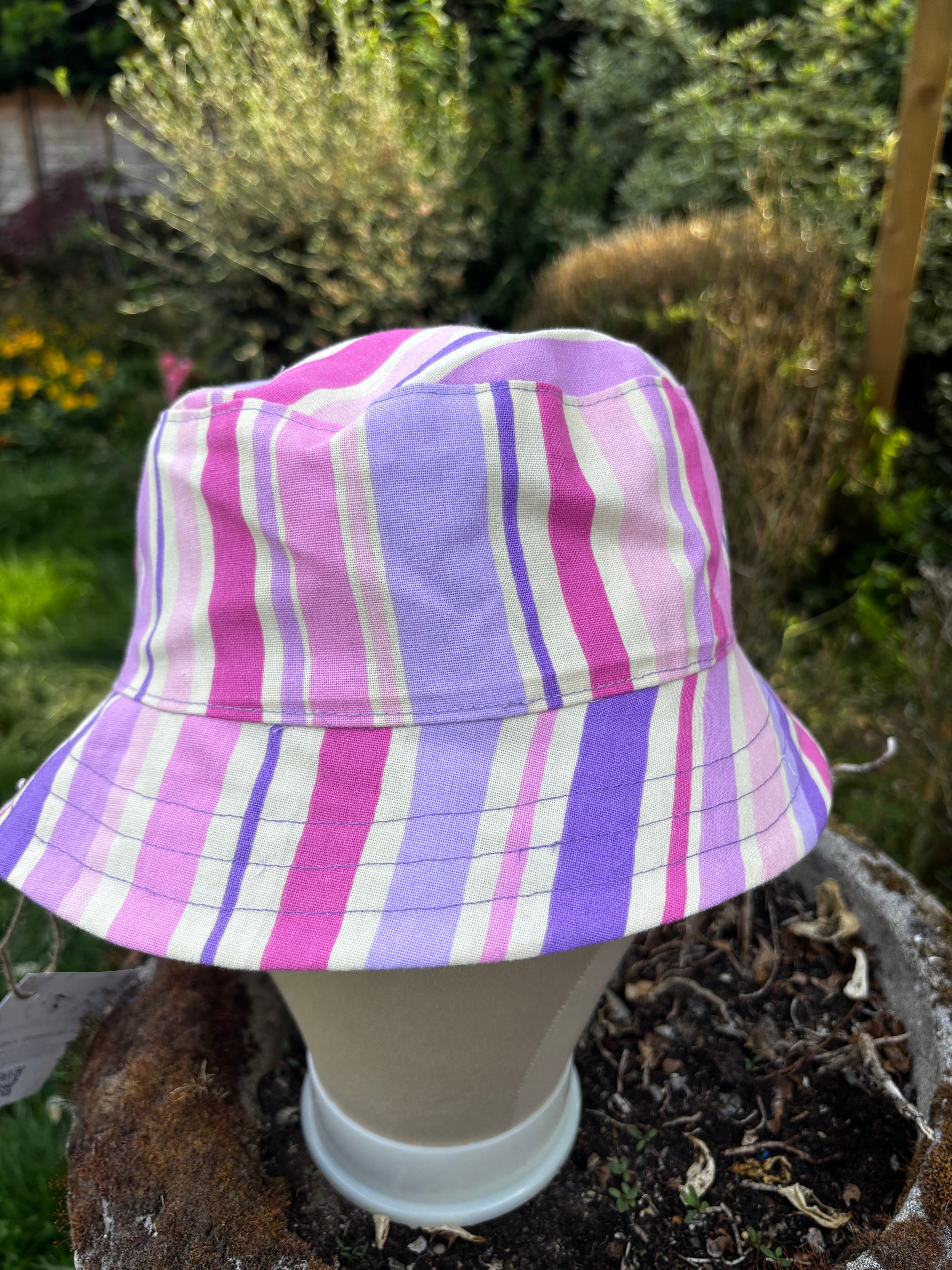 Vintage Upcycled Bucket Hat - 2001 Harlequin Fabric