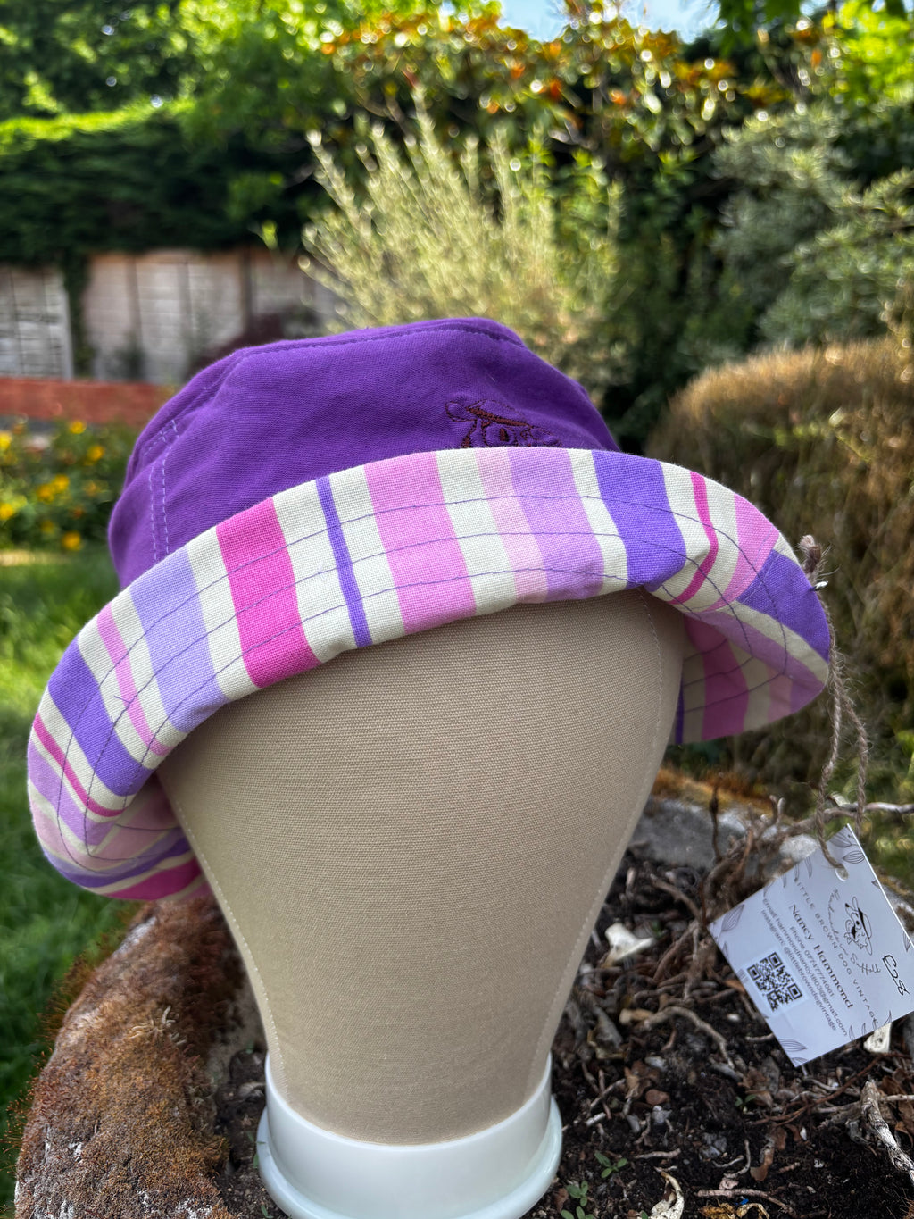 Vintage Upcycled Bucket Hat - 2001 Harlequin Fabric