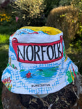 Vintage Tea Towel Upcycled Bucket Hat - Norfolk