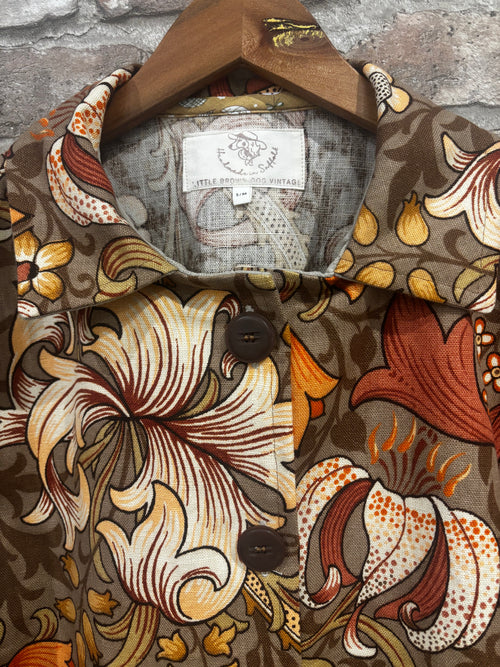 Cropped Chore Jacket – Vintage Sanderson “Golden Lily”