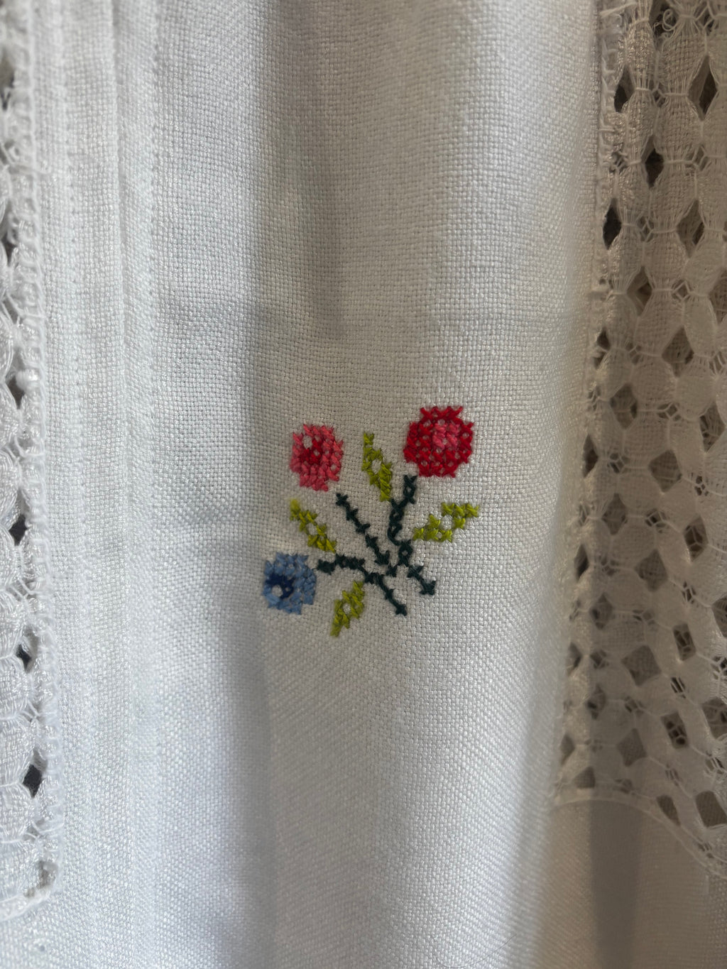 Dottie Puff Sleeve Drapey Hand Embroidered Blouse