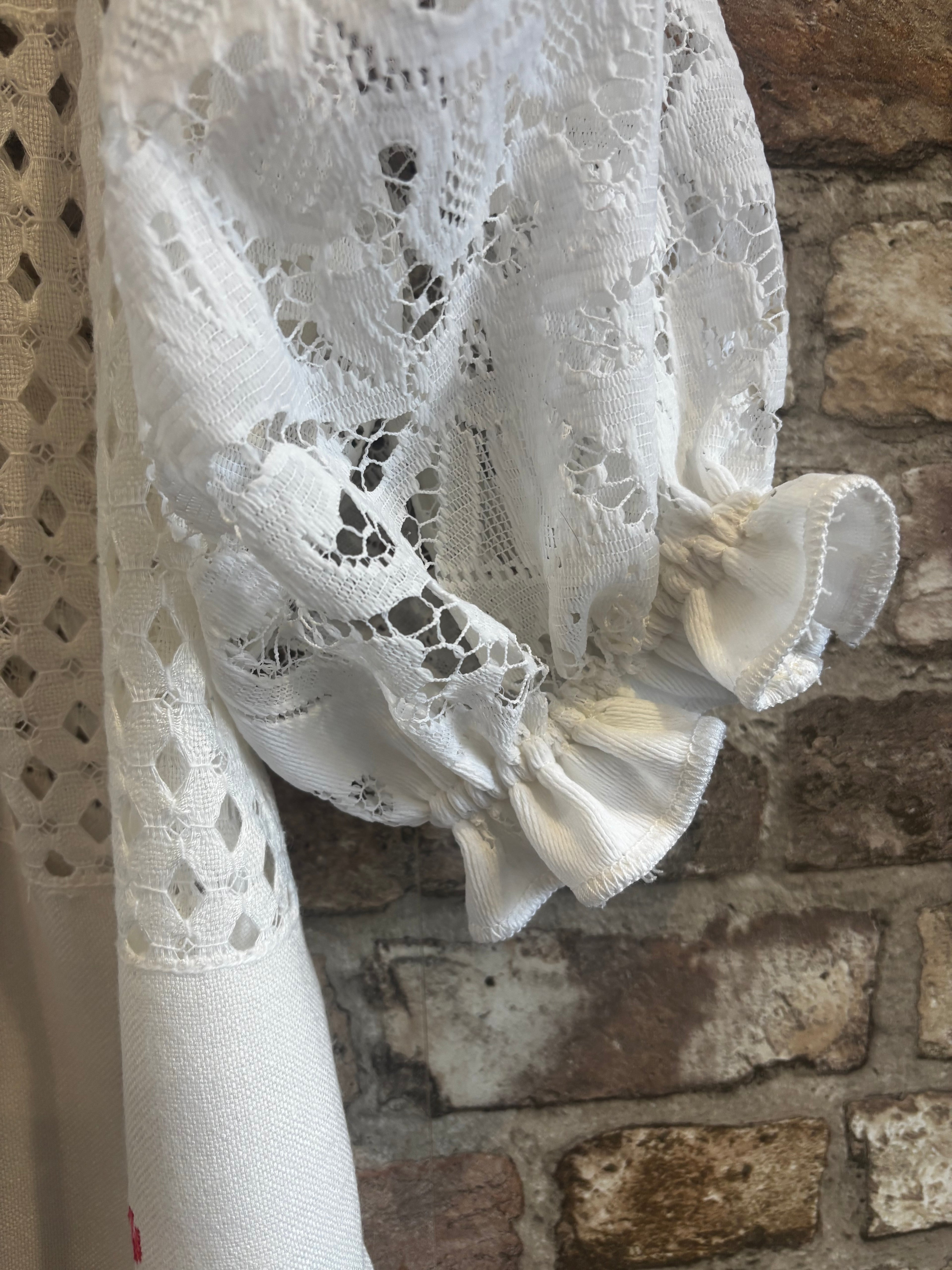 Dottie Puff Sleeve Drapey Hand Embroidered Blouse