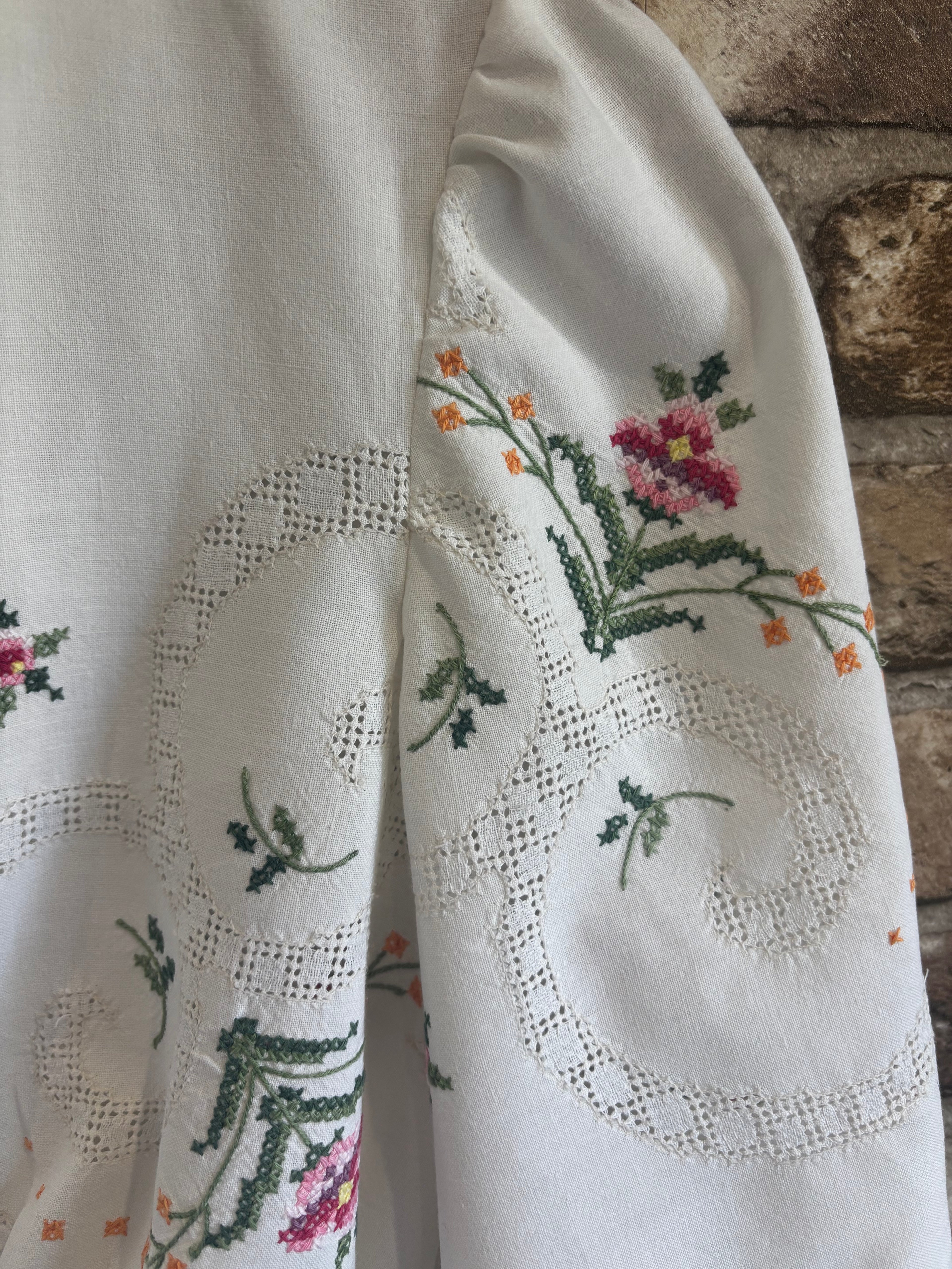 Isla Hand Embroidery and Pulled Threadwork Long Sleeve Blouse