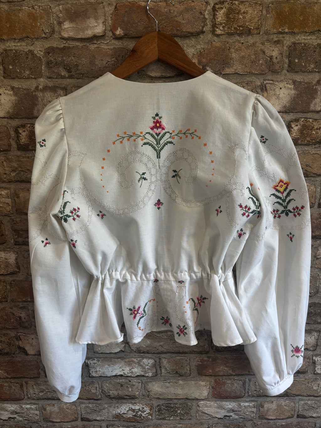 Isla Hand Embroidery and Pulled Threadwork Long Sleeve Blouse