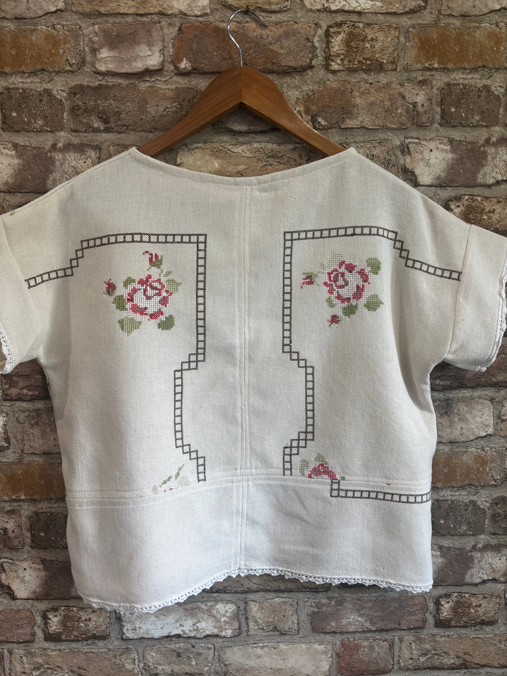 T-Shirt Top - Cross Stitch Embroidery