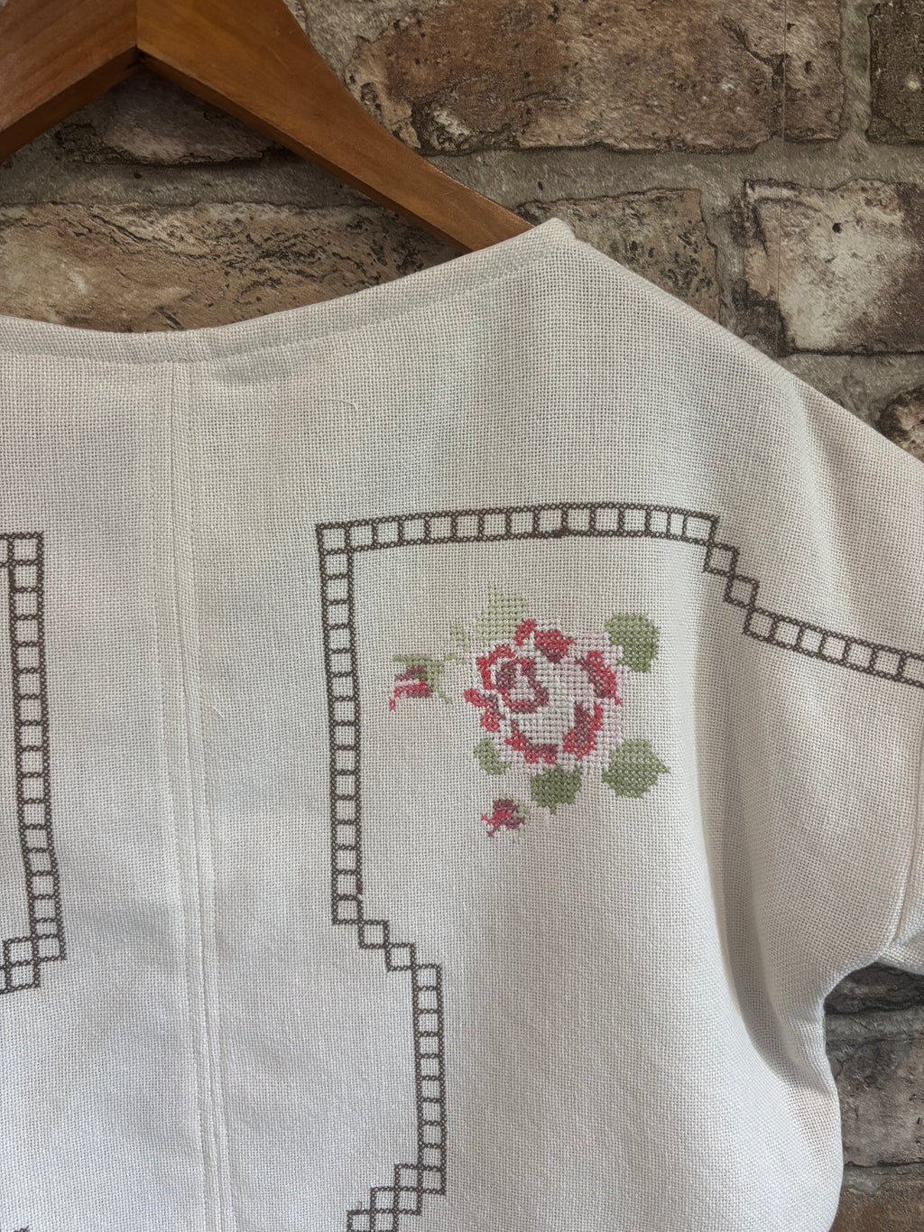 T-Shirt Top - Cross Stitch Embroidery