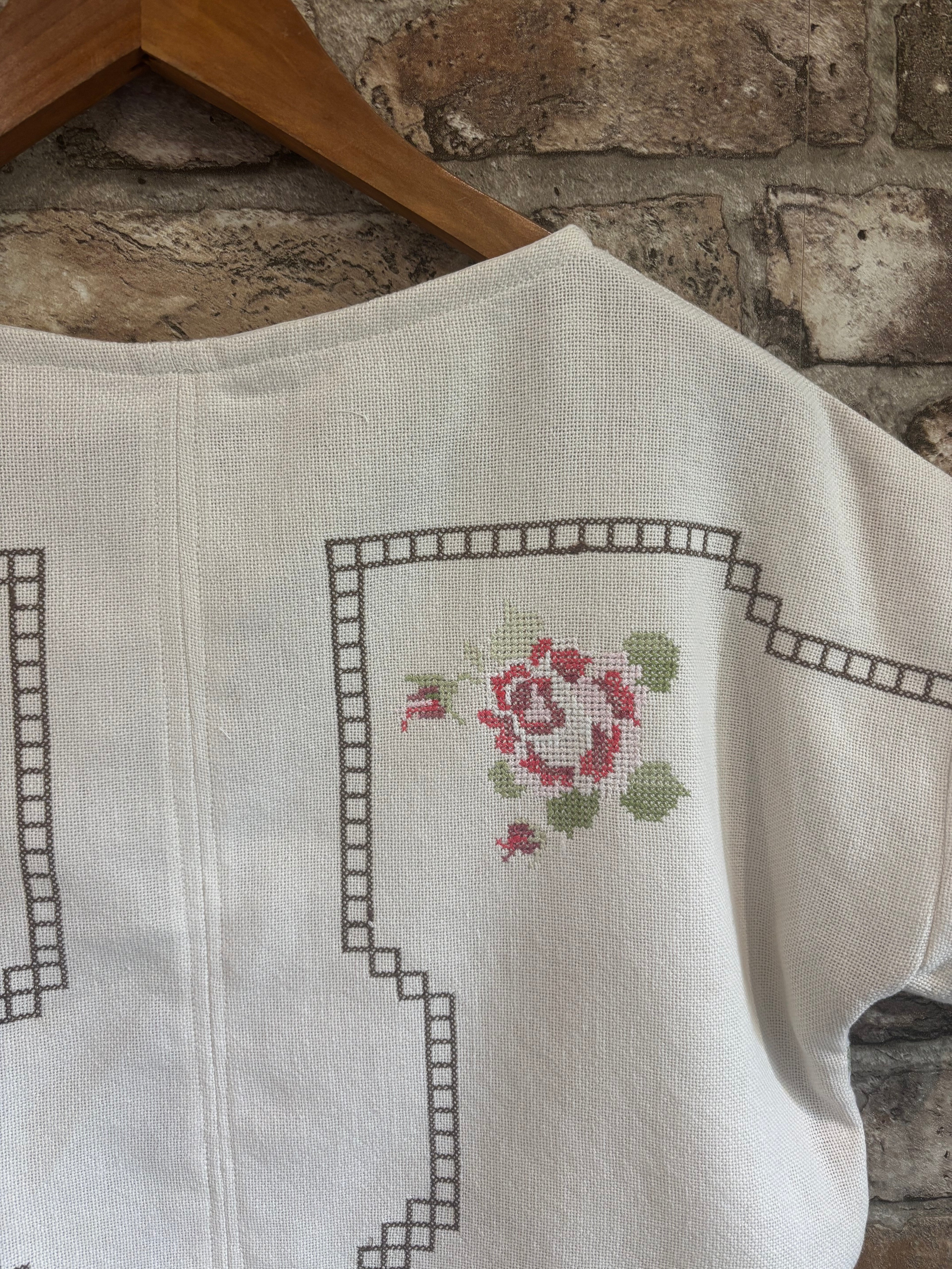 T-Shirt Top - Cross Stitch Embroidery
