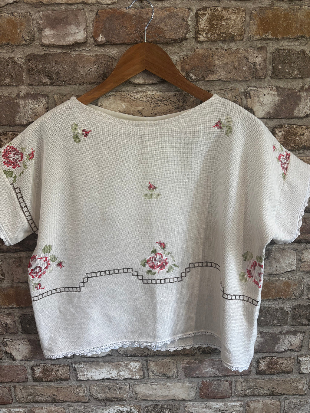 T-Shirt Top - Cross Stitch Embroidery