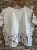 Vintage Tablecloth Top with Crochet Inserts – One of a Kind