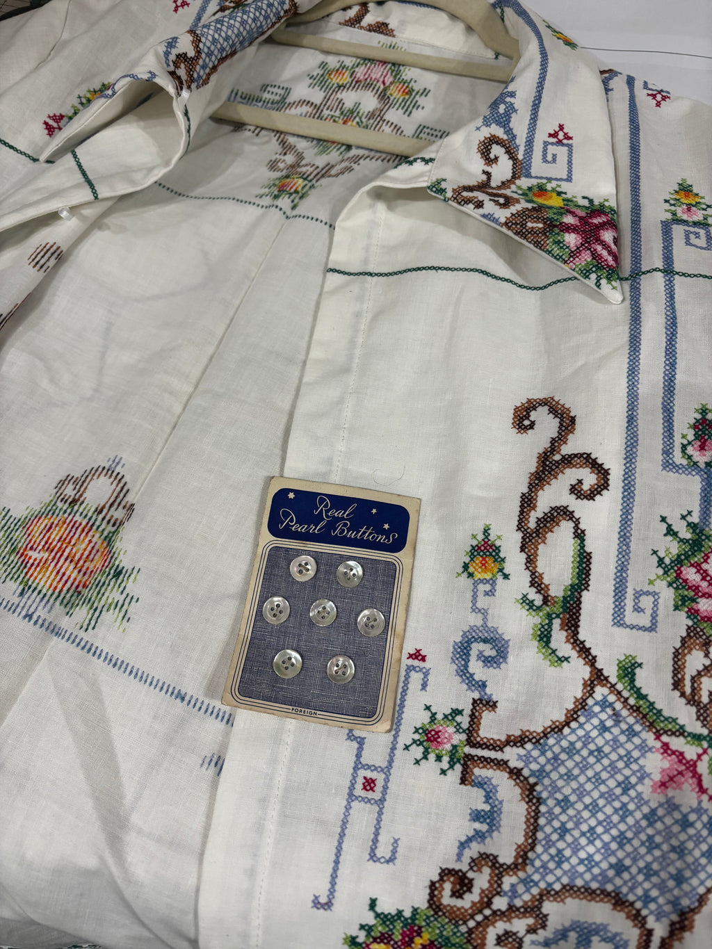 Farley Hand Embroidered Upcycled Vintage Shirt