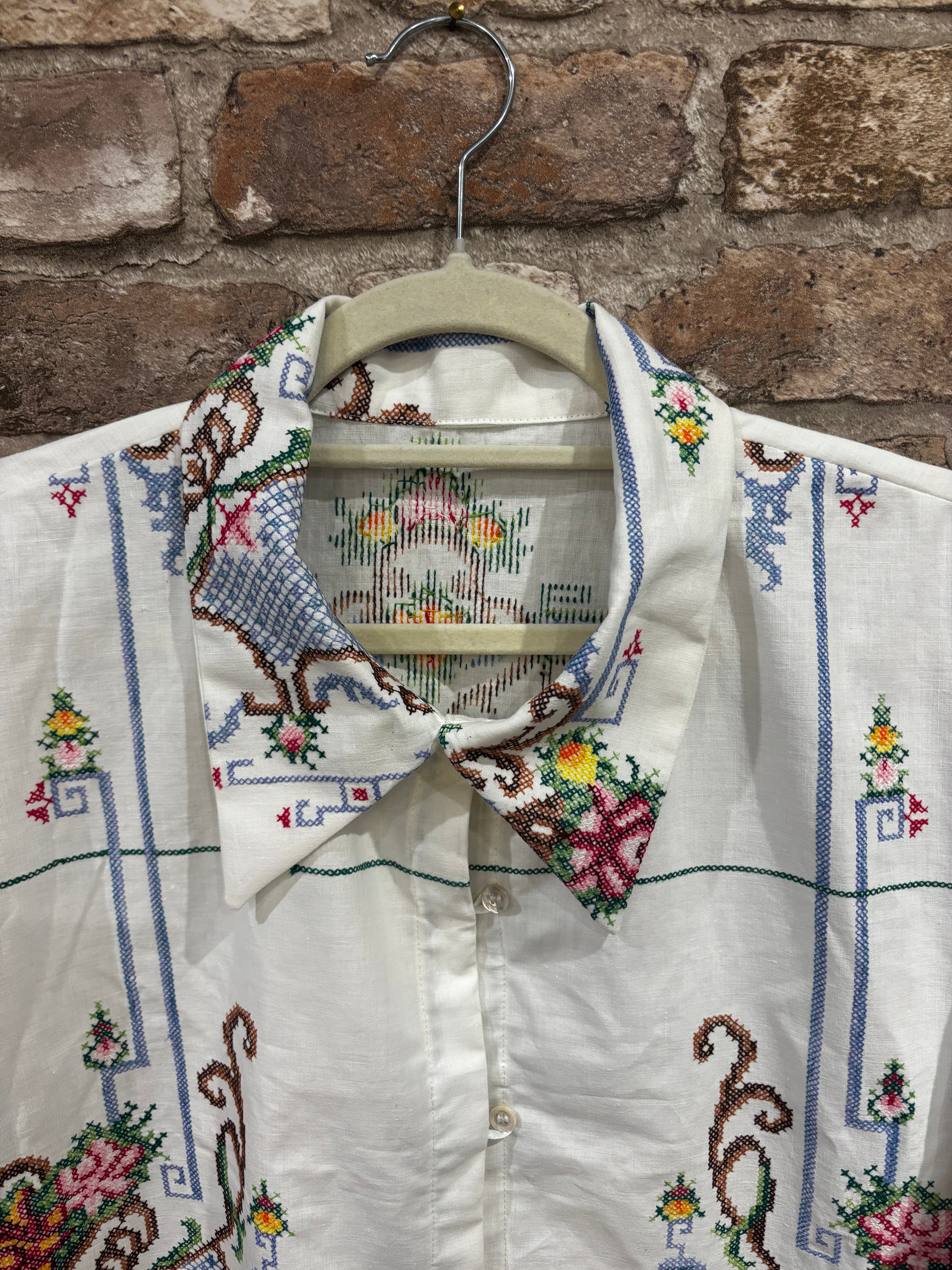 Farley Hand Embroidered Upcycled Vintage Shirt