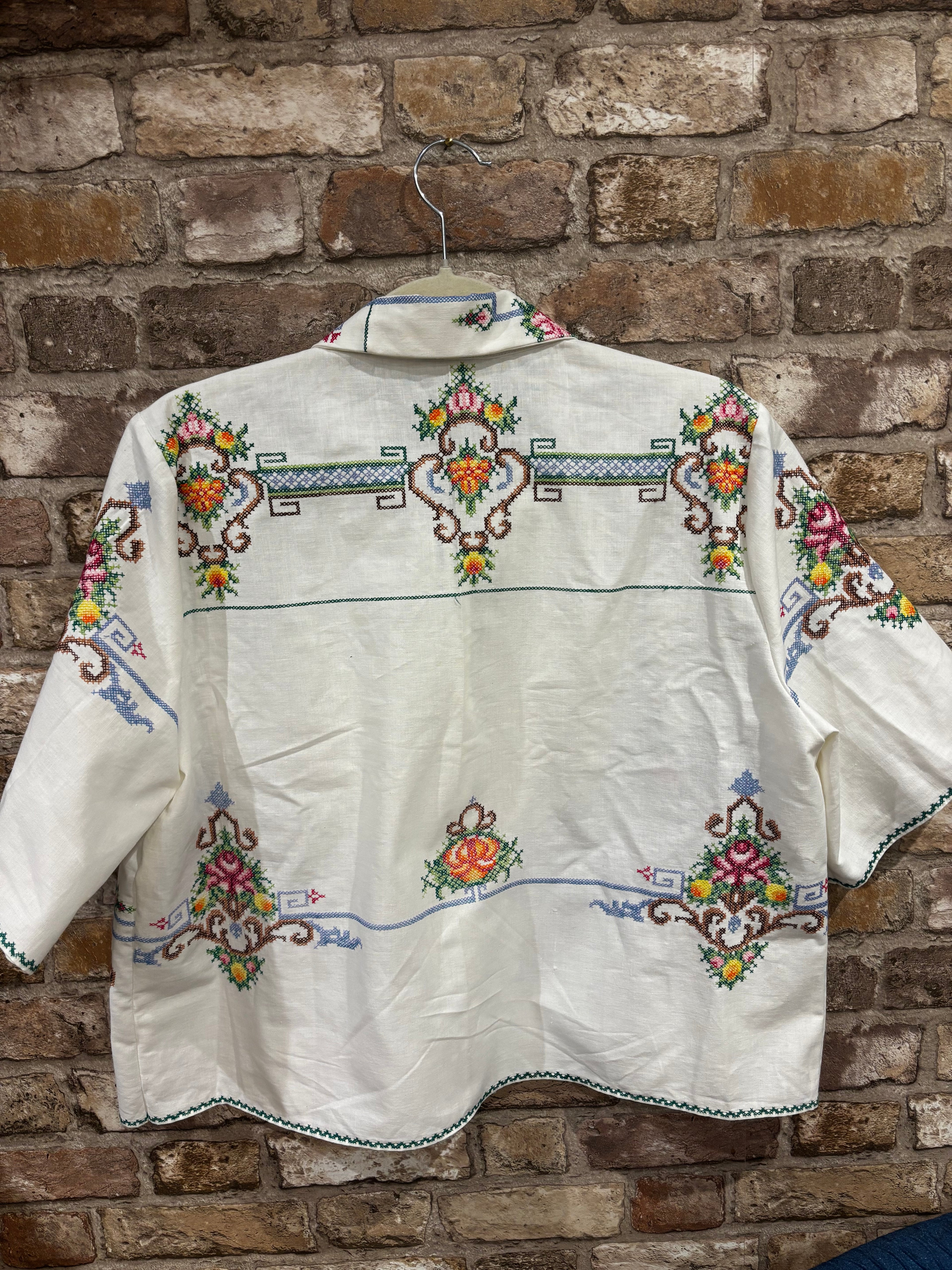 Farley Hand Embroidered Upcycled Vintage Shirt