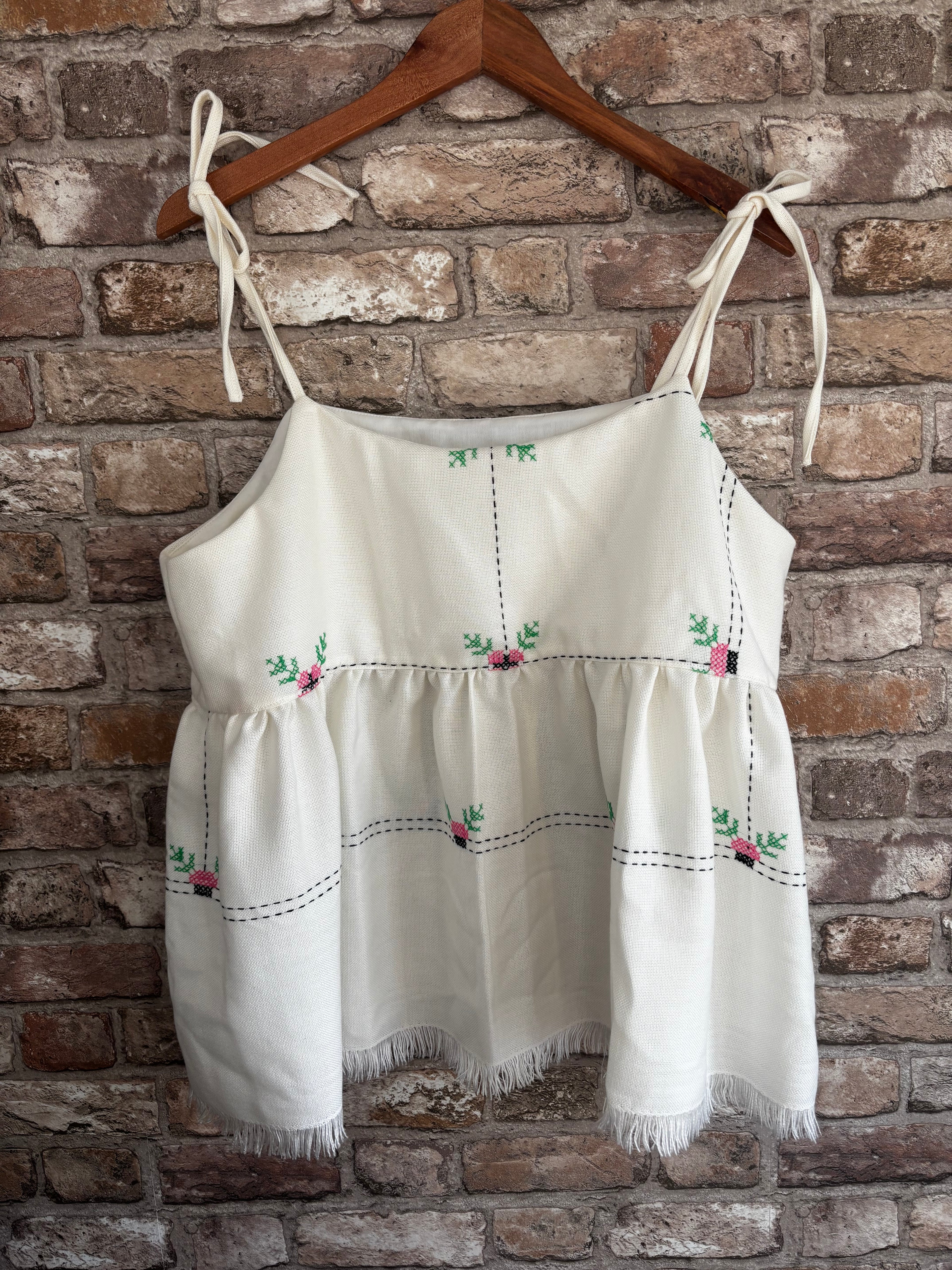 Spaghetti Strap Peplum Sun Top