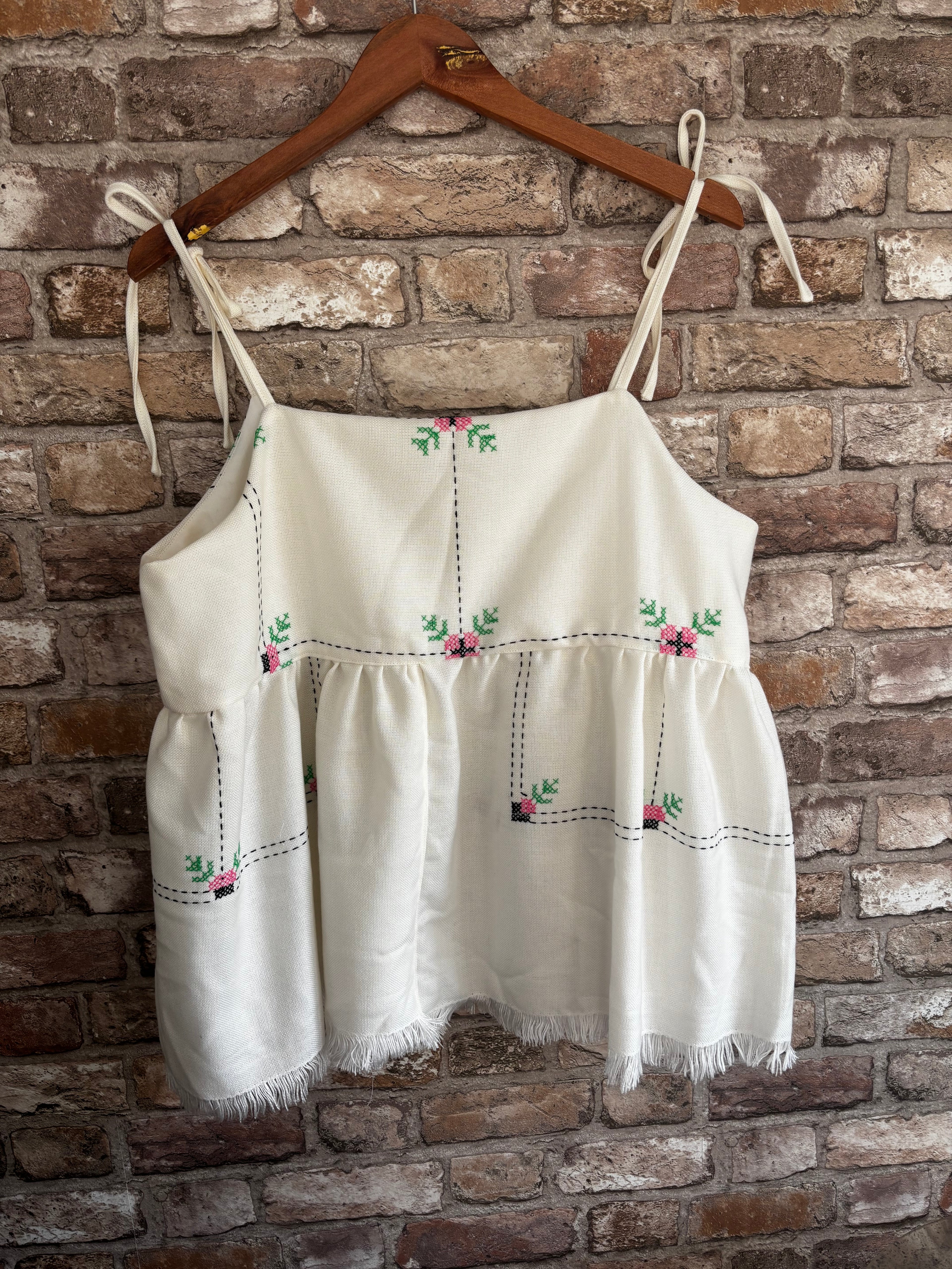 Spaghetti Strap Peplum Sun Top