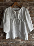 White Embroidered Dottie Blouse