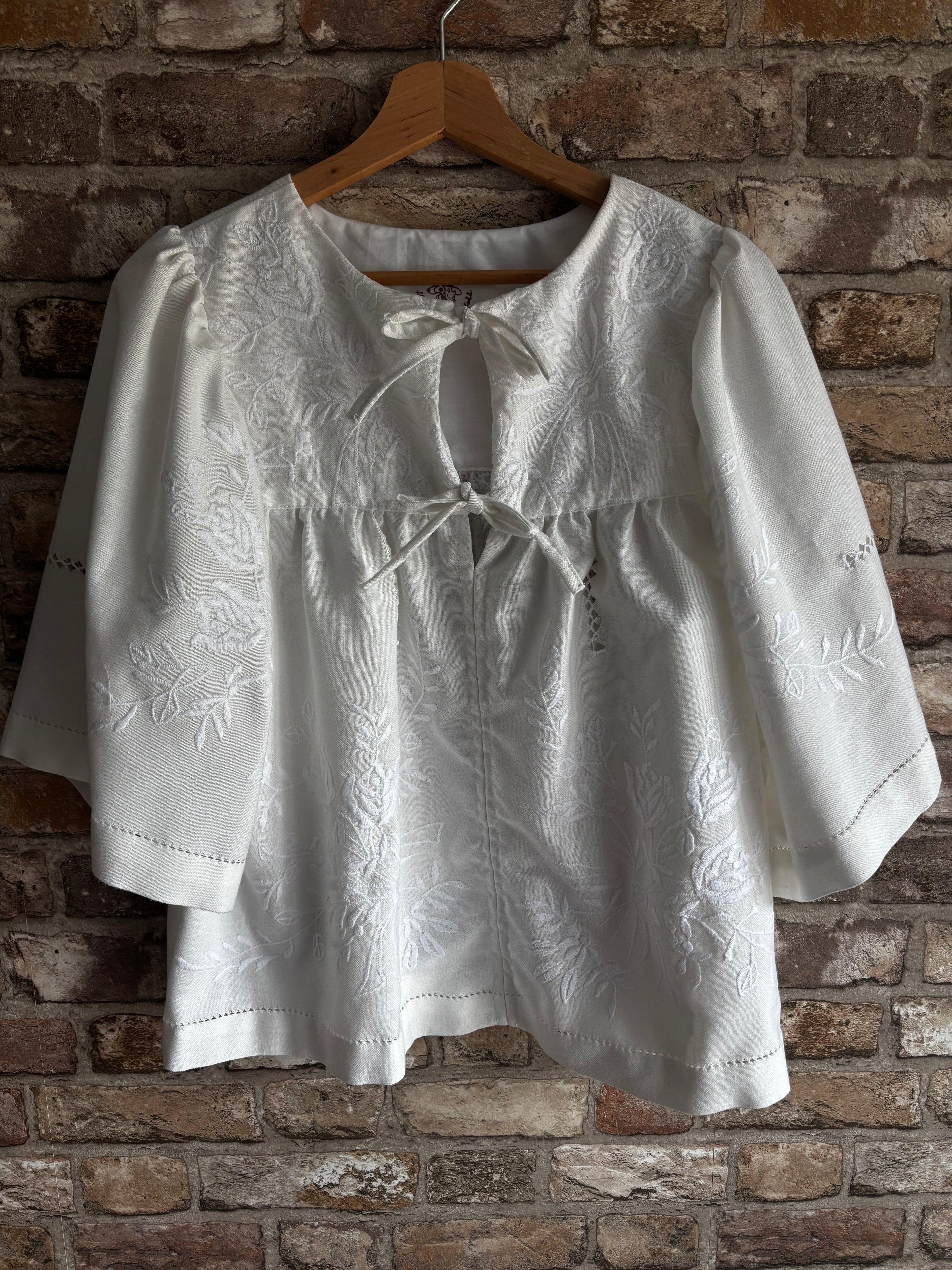 White Embroidered Dottie Blouse