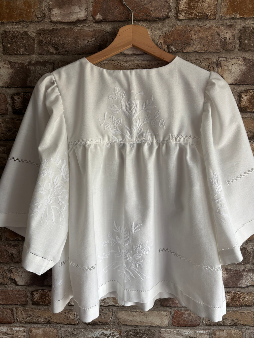 White Embroidered Dottie Blouse
