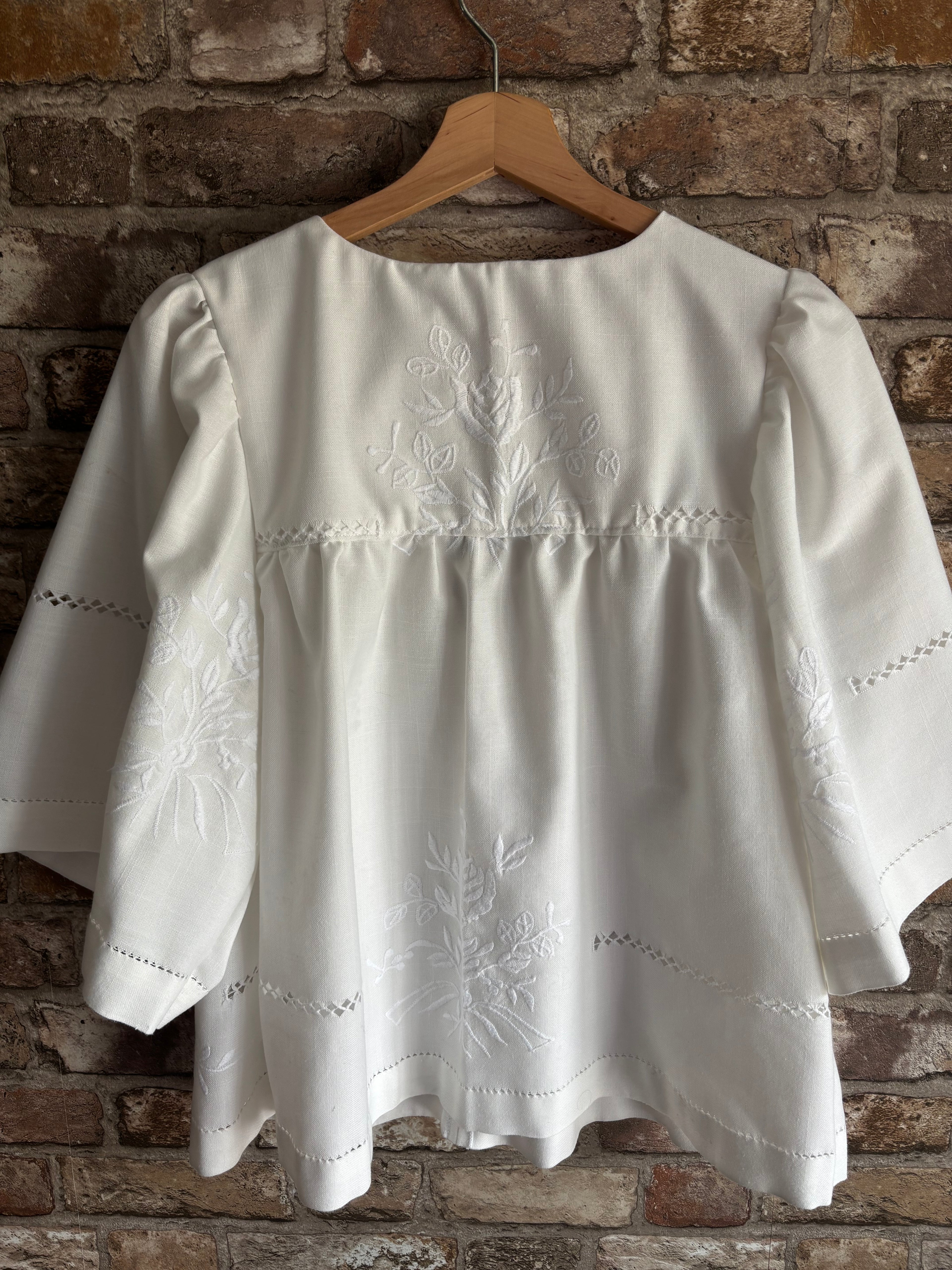 White Embroidered Dottie Blouse