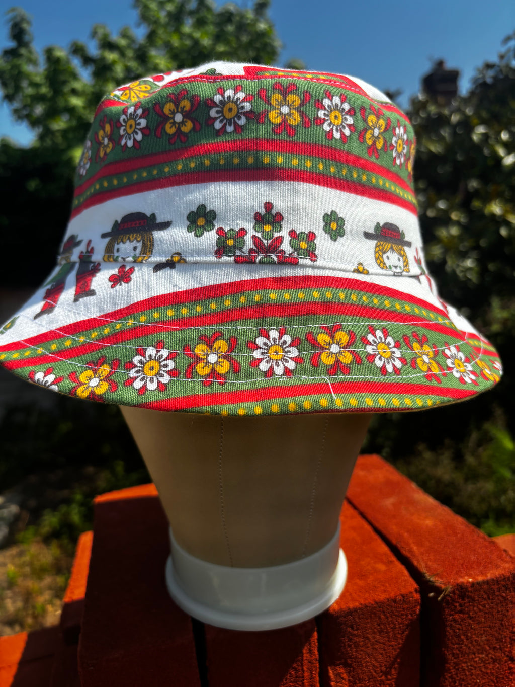 Austrian Folk Vintage Upcycled Bucket Hat
