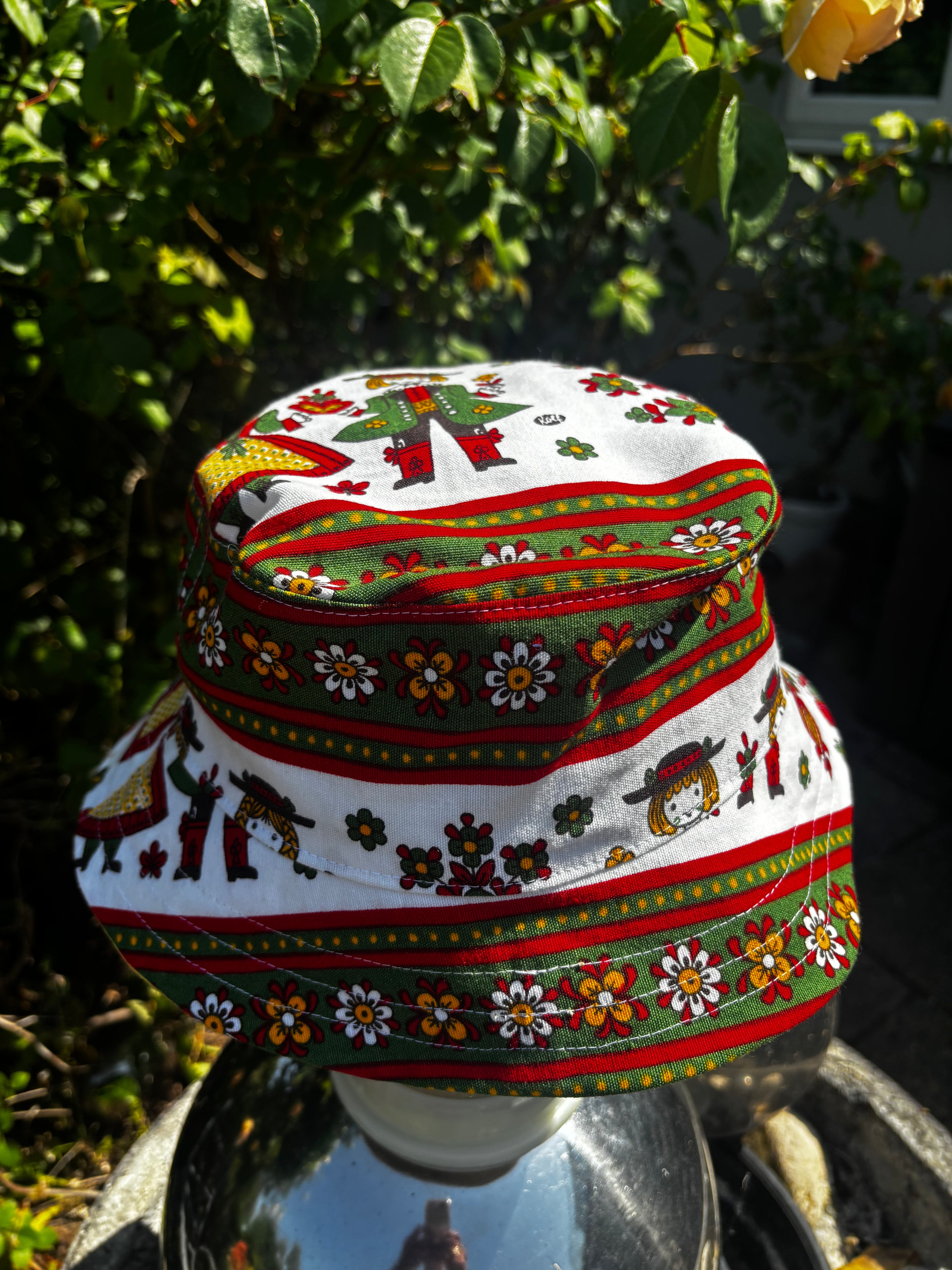 Austrian Folk Vintage Upcycled Bucket Hat