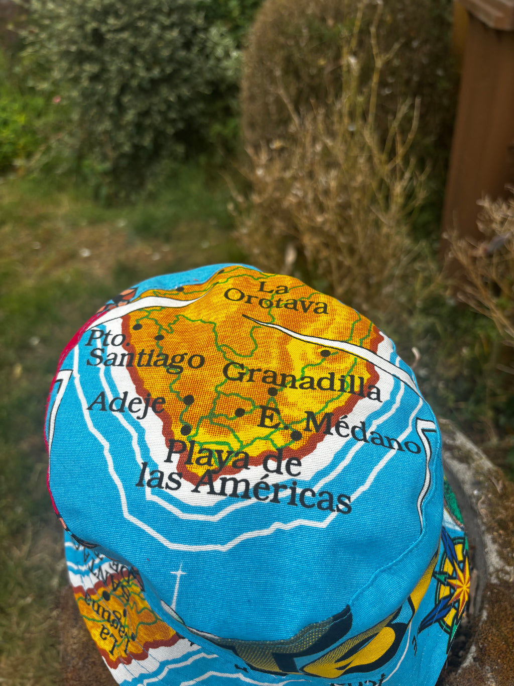 Tenerife Upcycled Tea Towel Bucket Hat