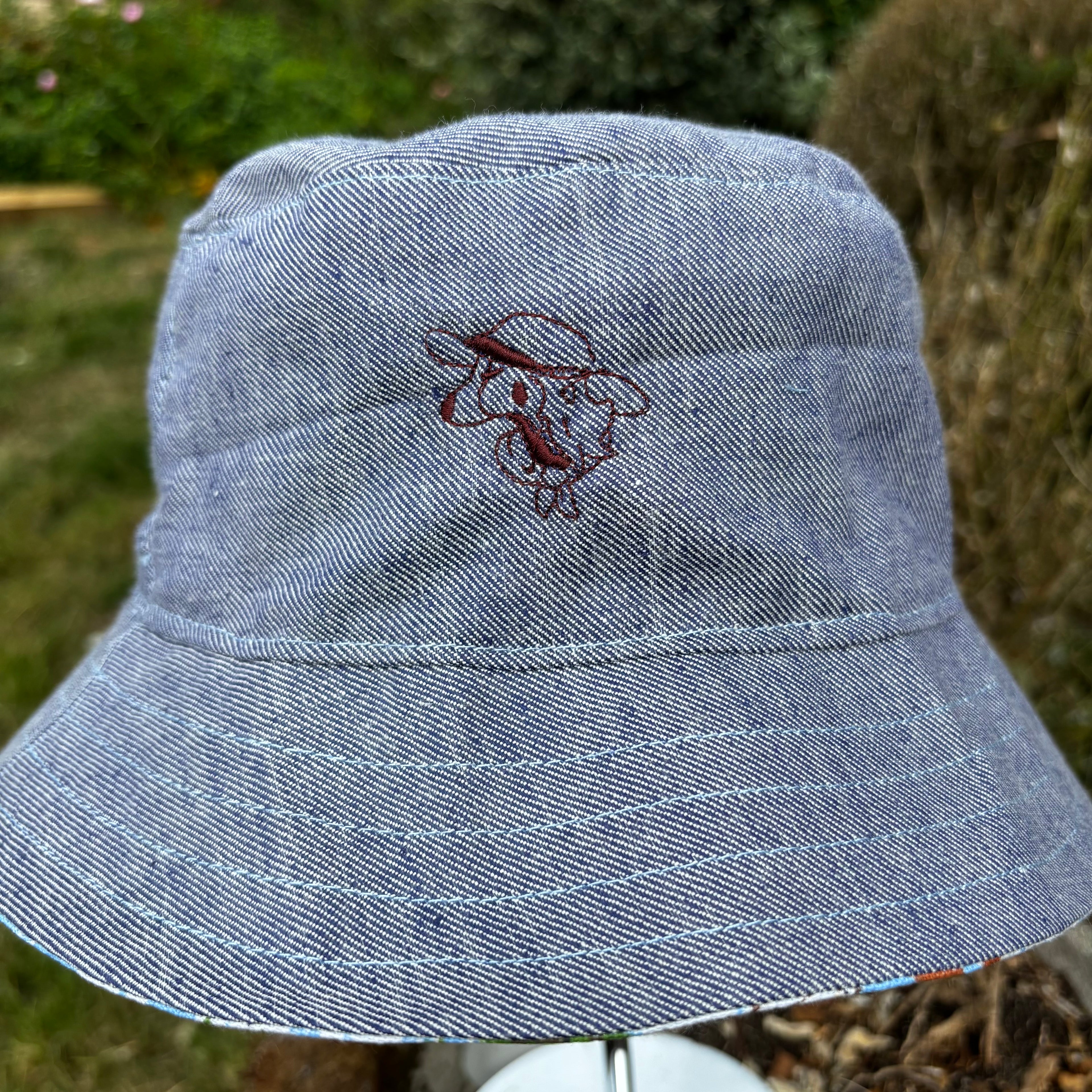 Windmills of East Anglia Upcycled Vintage Tea Towel Bucket Hat
