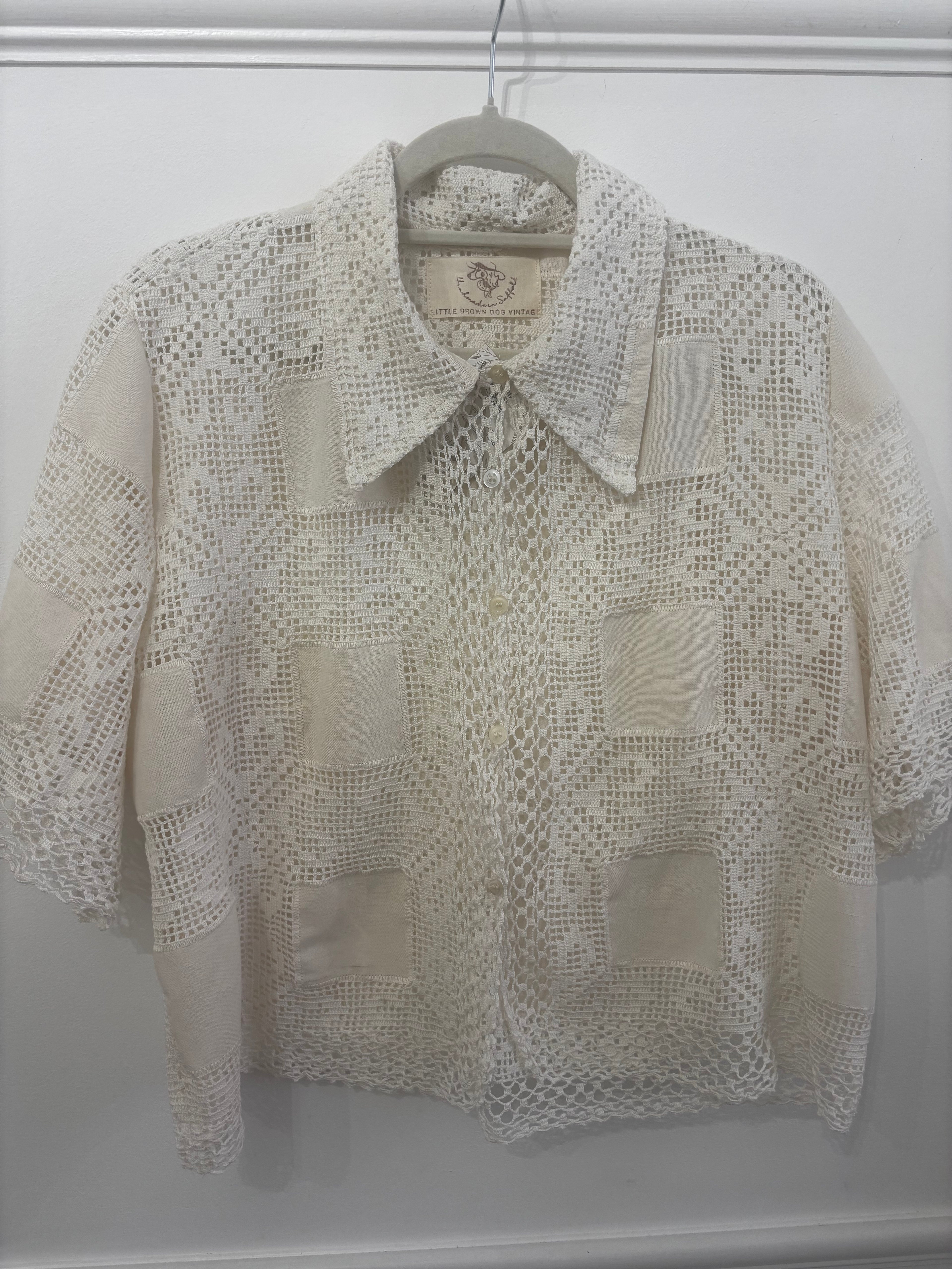 Farley Crochet Table Cloth Shirt