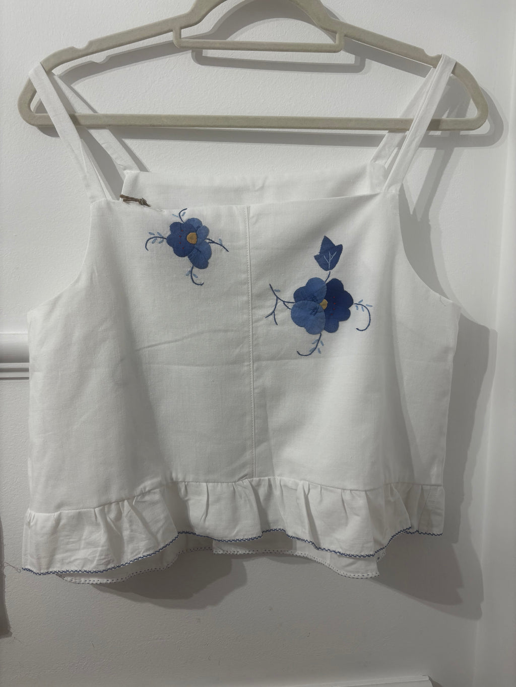 Frill Hem Upcycled Applique Camisole