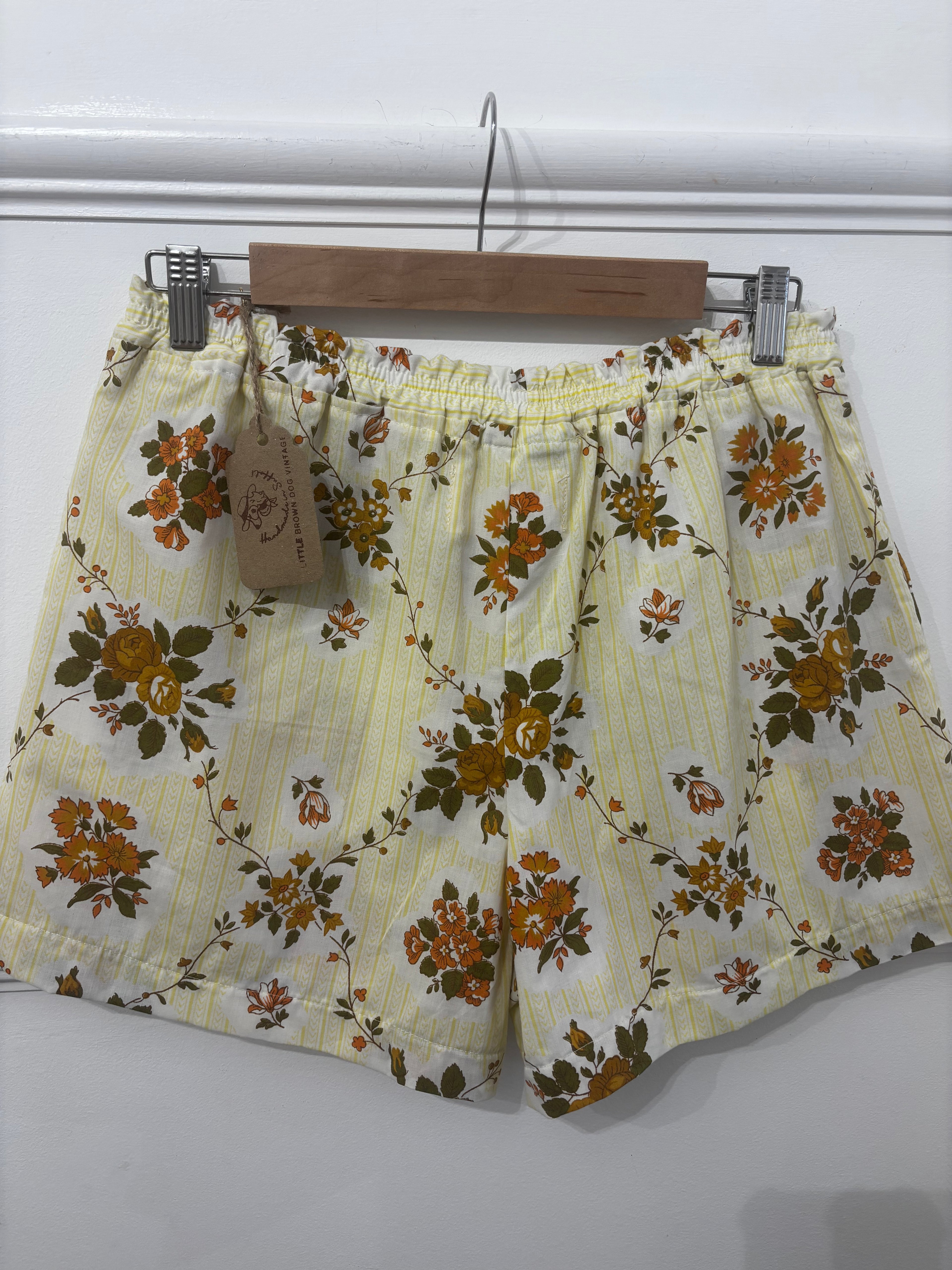Lemon Floral Shorts - with Pockets