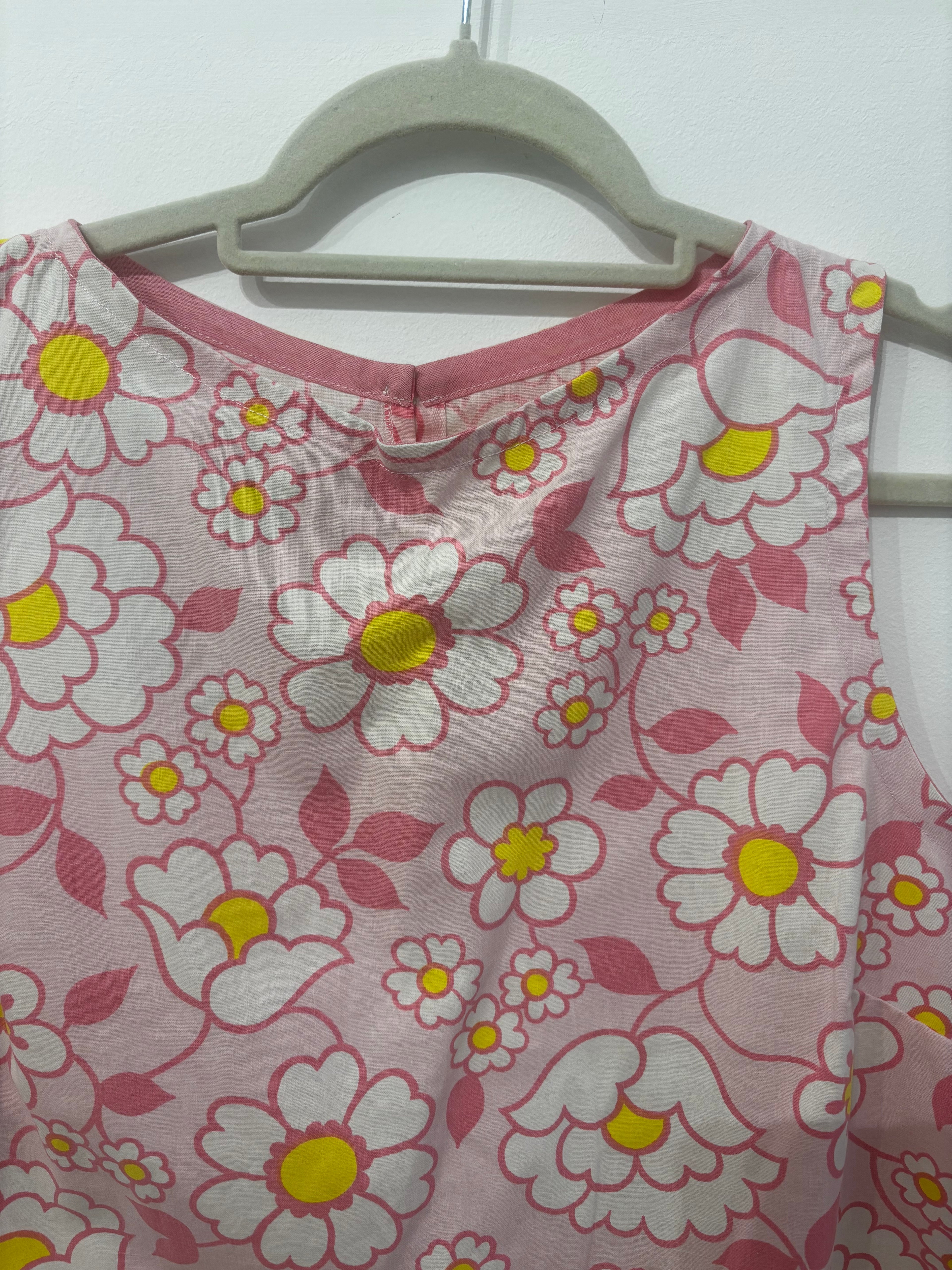 Kelly Pink Floral Vintage Cotton Tank