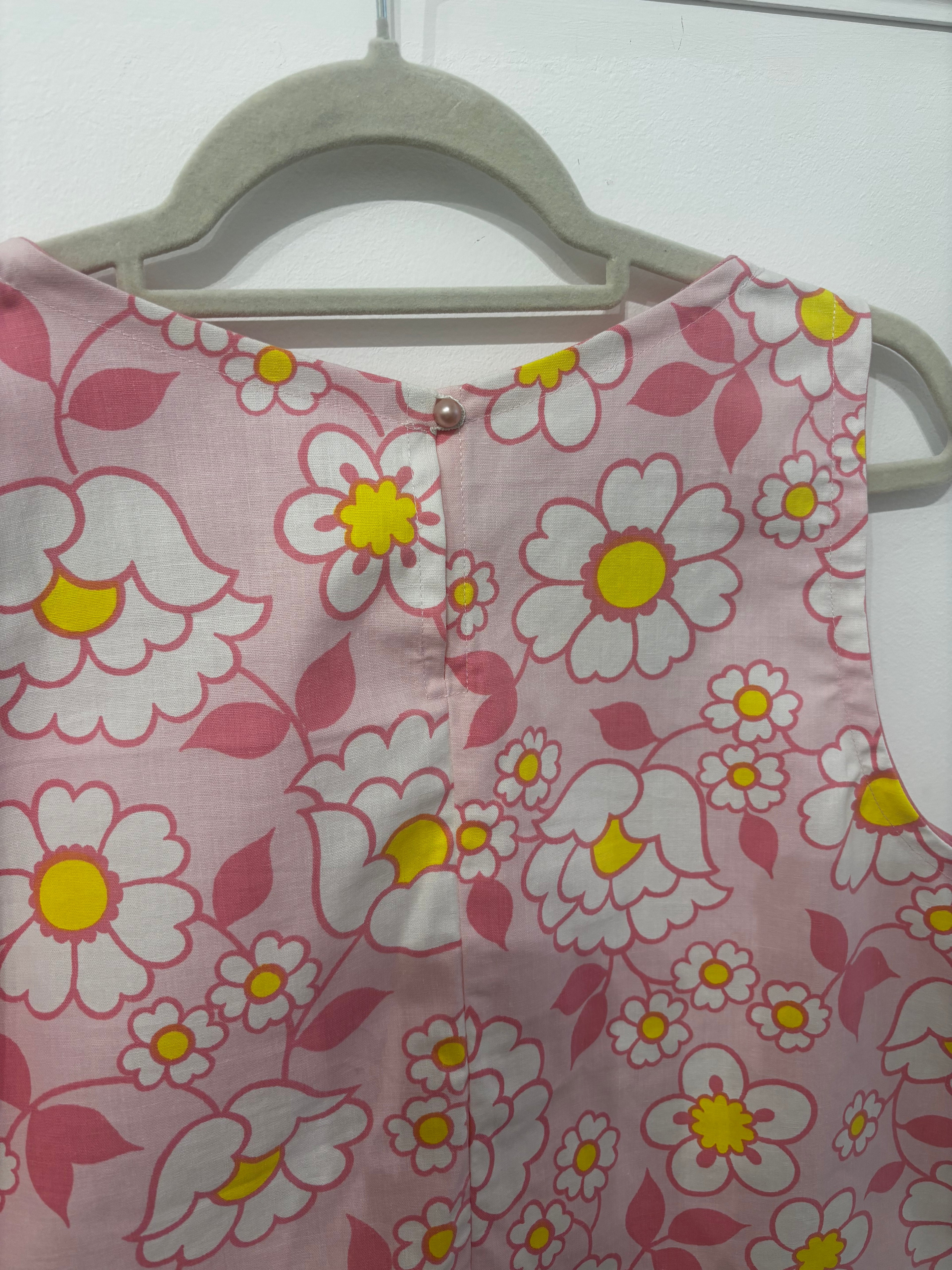 Kelly Pink Floral Vintage Cotton Tank