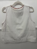 Kelly White Embroidered Tank