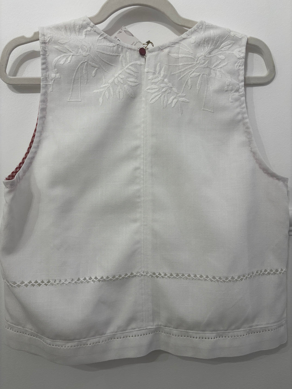 Kelly White Embroidered Tank