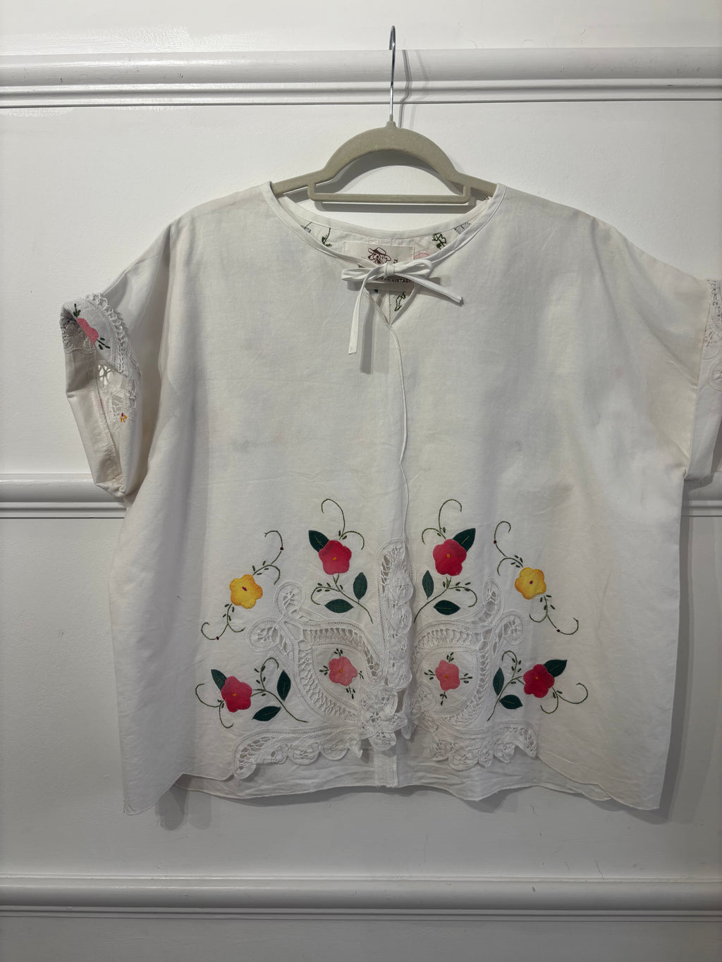 Helen T-Shirt Upcycled Tablecloth Top