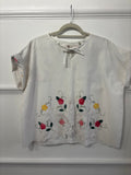 Helen T-Shirt Upcycled Tablecloth Top