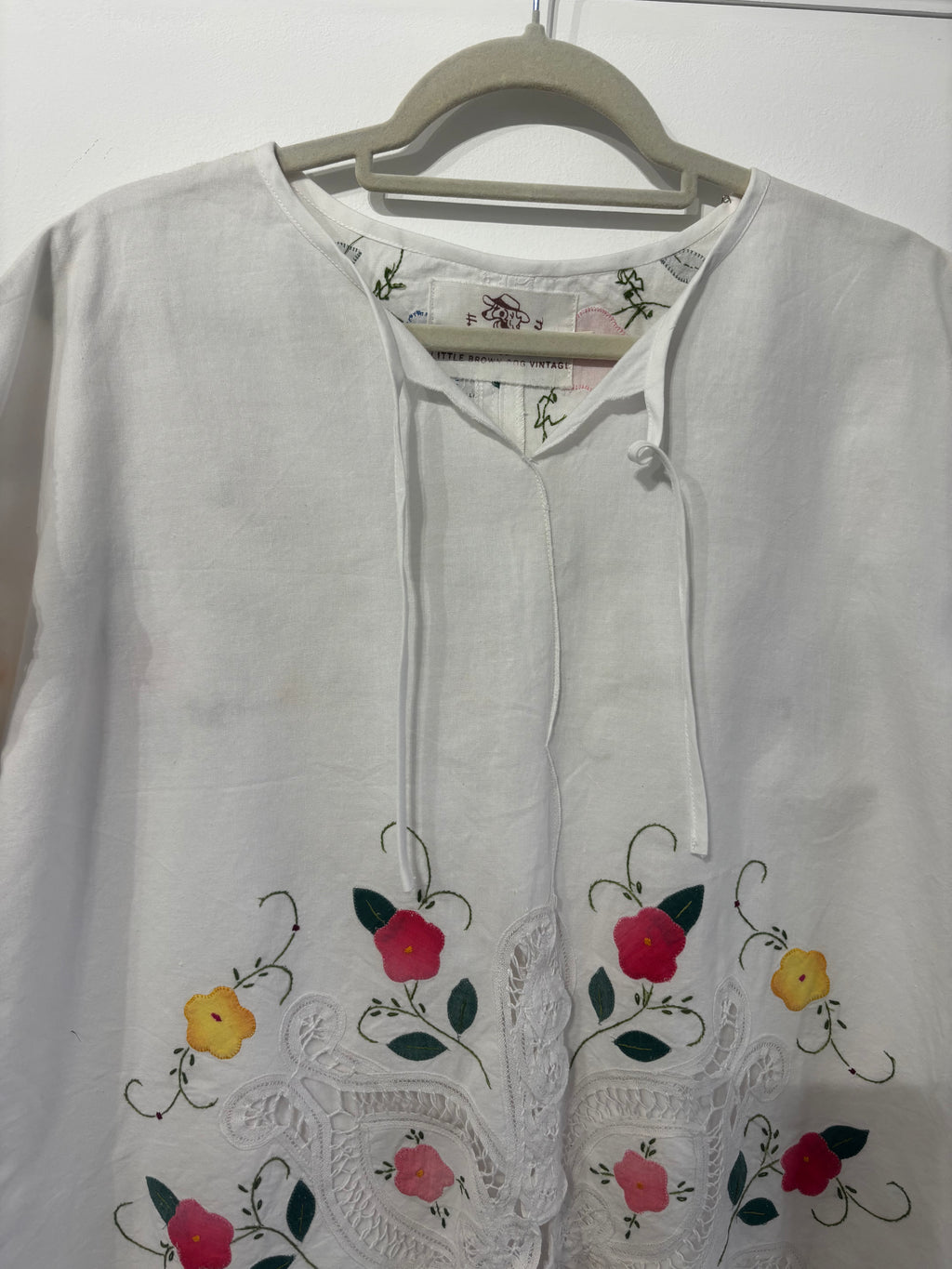 Helen T-Shirt Upcycled Tablecloth Top