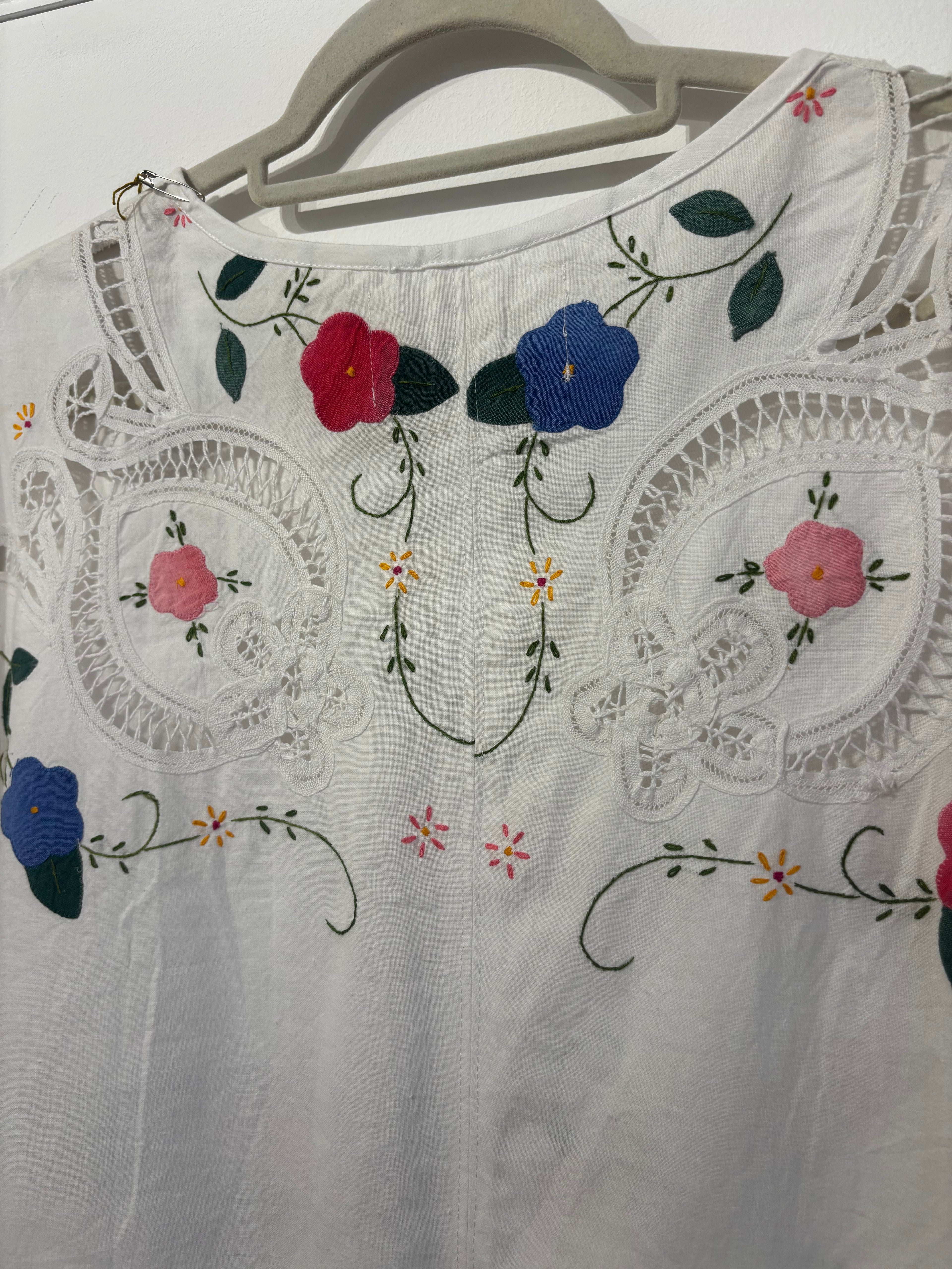 Helen T-Shirt Upcycled Tablecloth Top