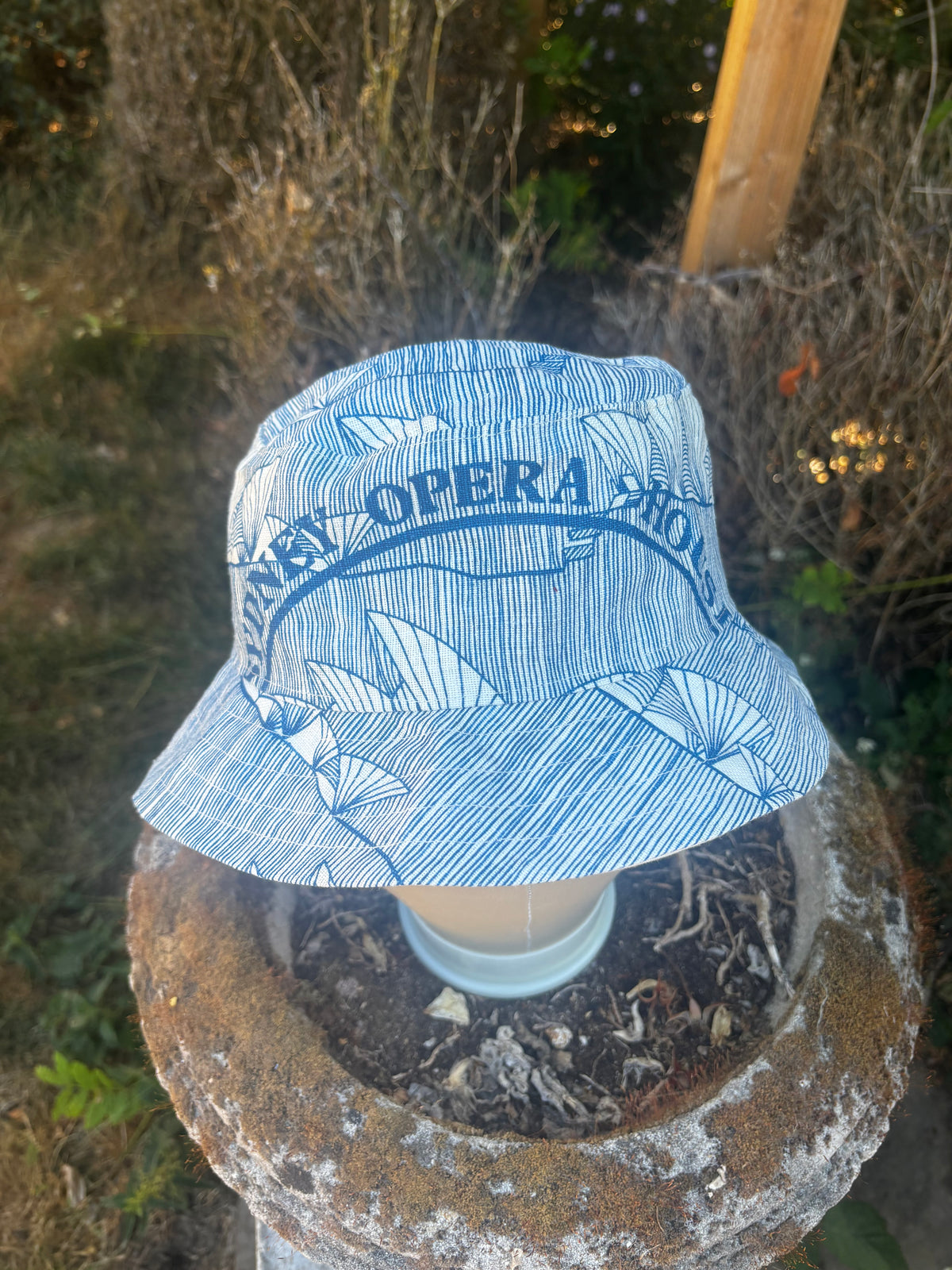 New In Upcycled Vintage Tea Towel Bucket Hat