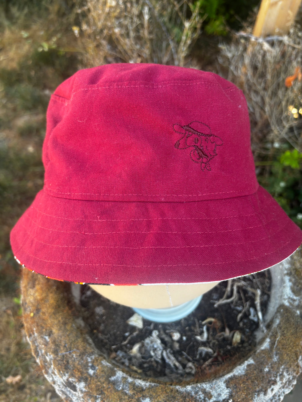 New In Upcycled Vintage Tea Towel Bucket Hat