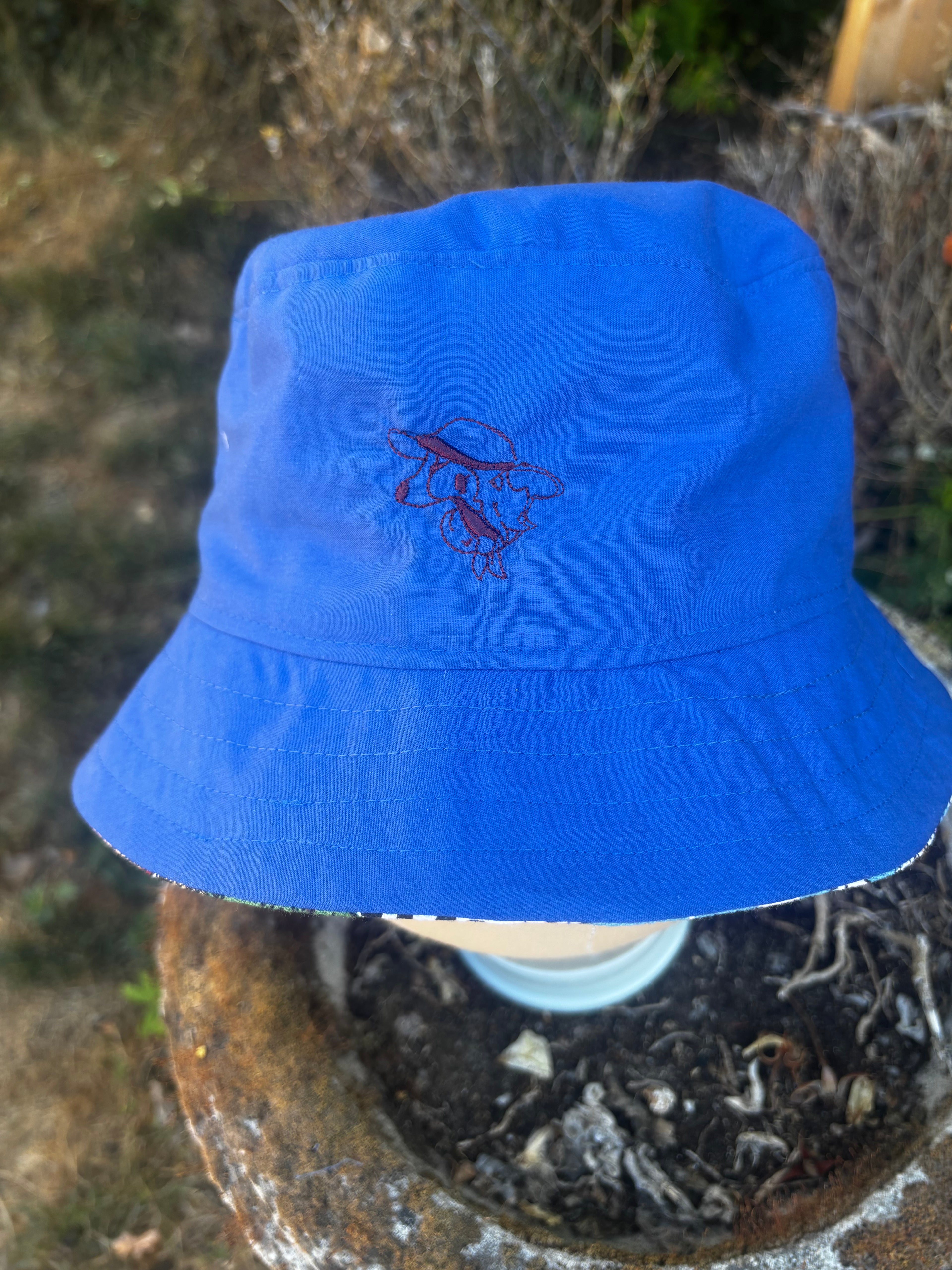 New In Upcycled Vintage Tea Towel Bucket Hat