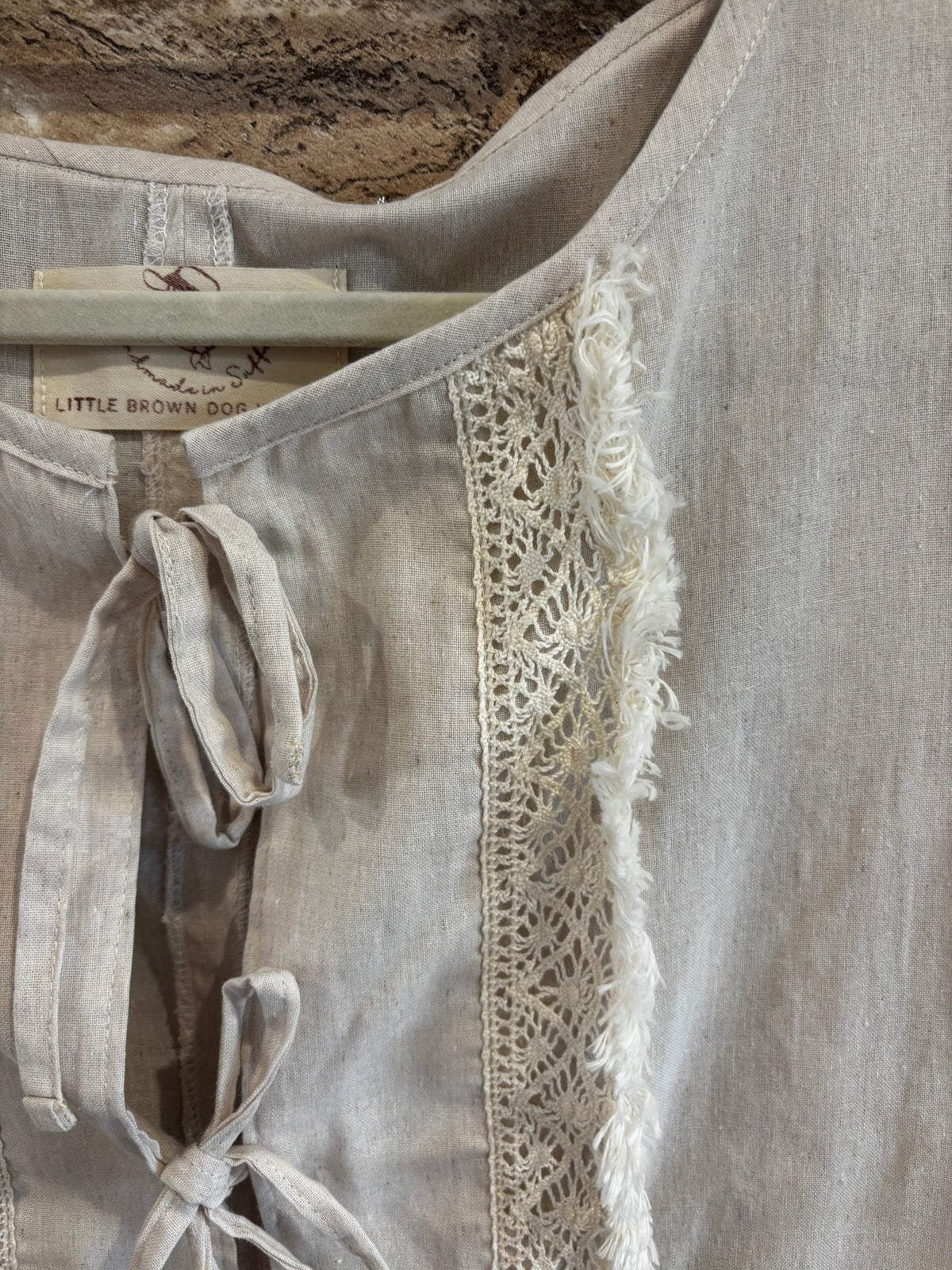 Sleeveless Summer Tassel Tie Front Blouse