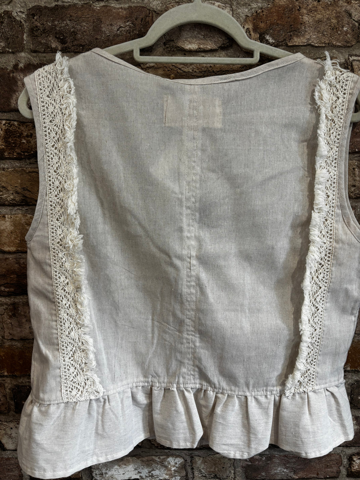 Sleeveless Summer Tassel Tie Front Blouse