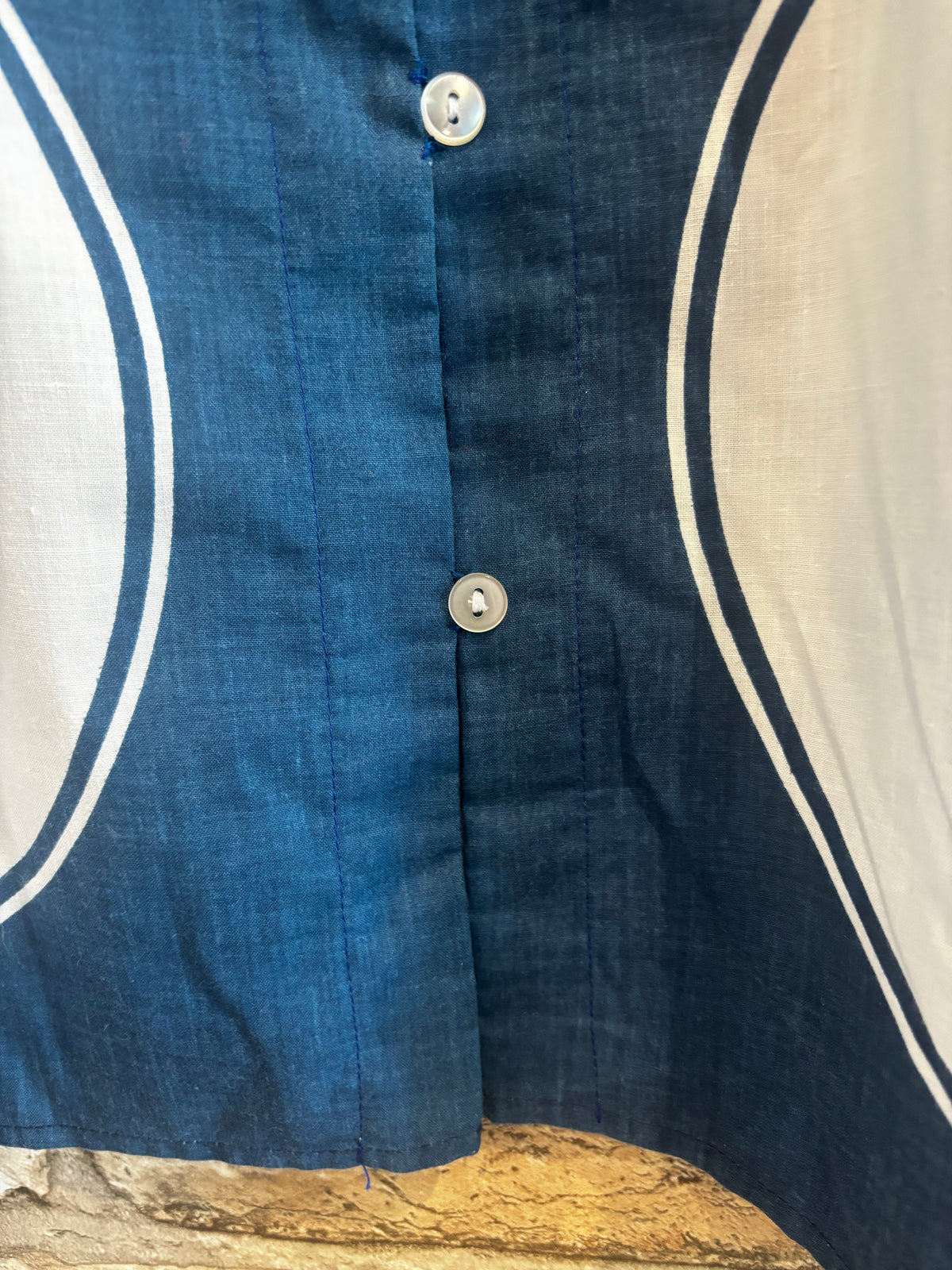 Farley Blue Vintage Tablecloth Shirt