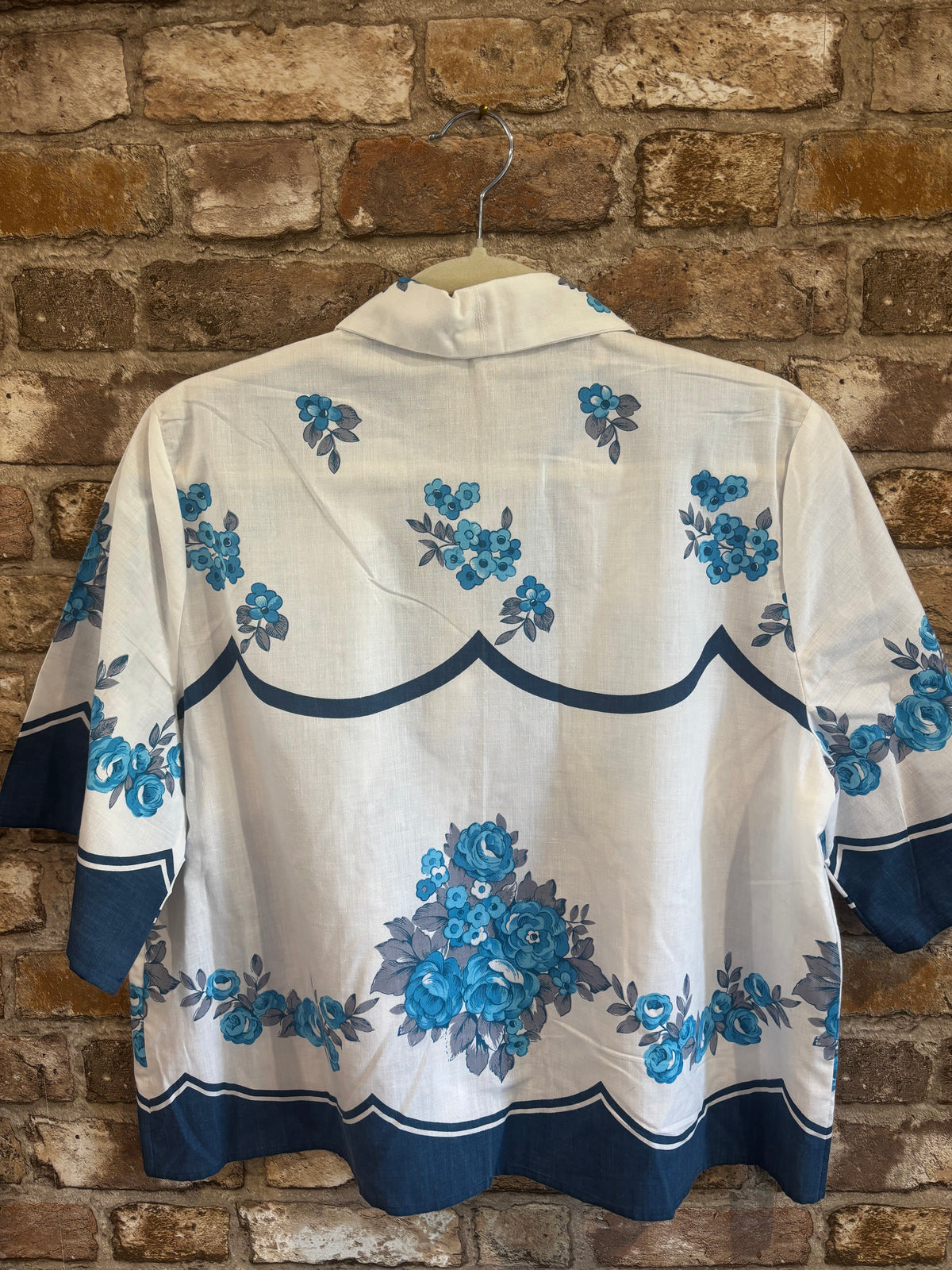 Farley Blue Vintage Tablecloth Shirt