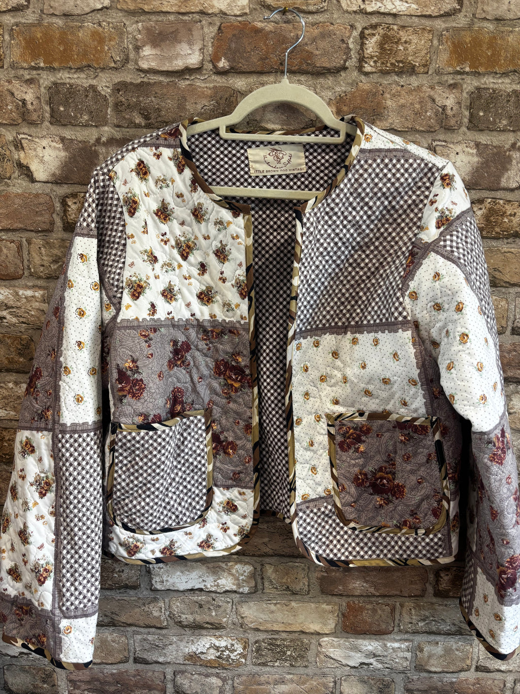 Quilted Upcycled Soft Jacket in Shades of Brown