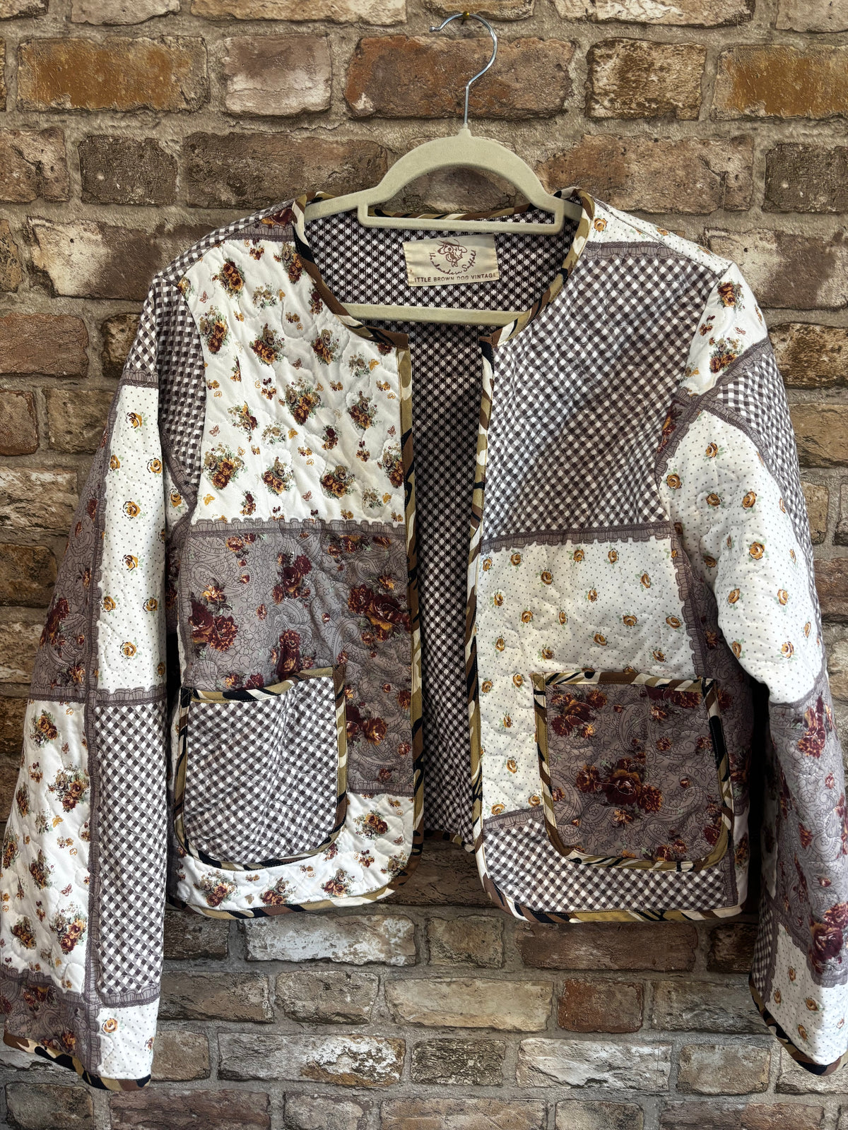 Quilted Upcycled Soft Jacket in Shades of Brown